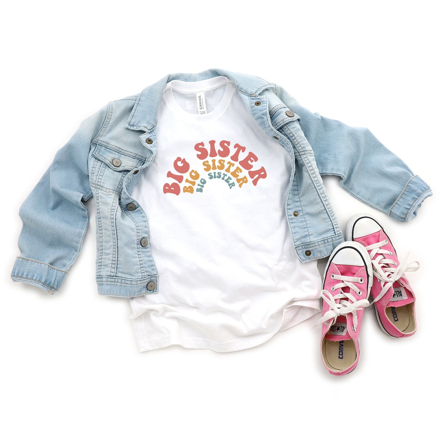 Big Sister Stacked Curved | Youth Short Sleeve Crew Neck