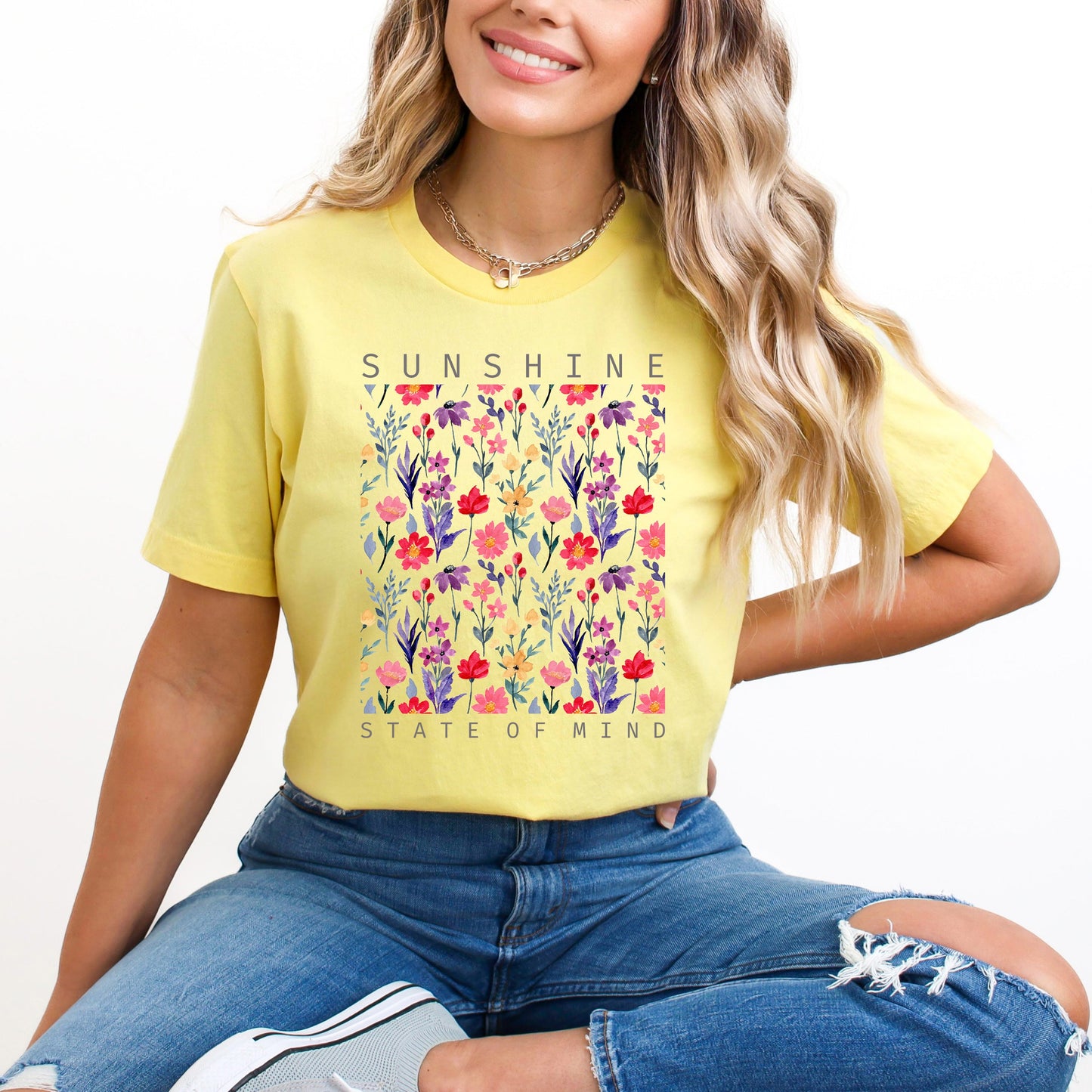 Sunshine State Of Mind Flowers | Short Sleeve Graphic Tee