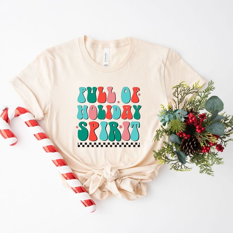 Retro Full Of Holiday Spirit | Short Sleeve Crew Neck