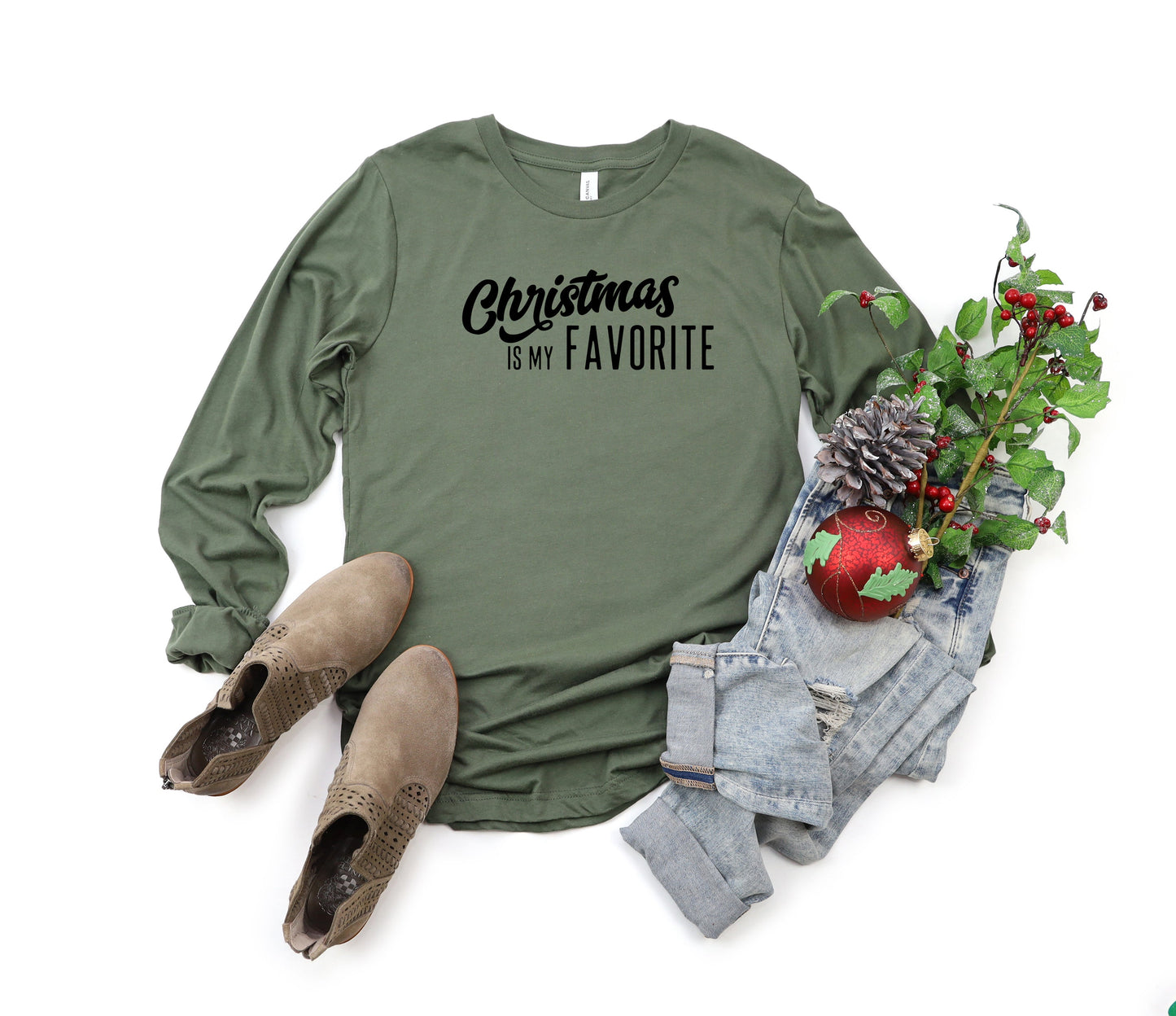 Christmas Is My Favorite | Long Sleeve Crew Neck