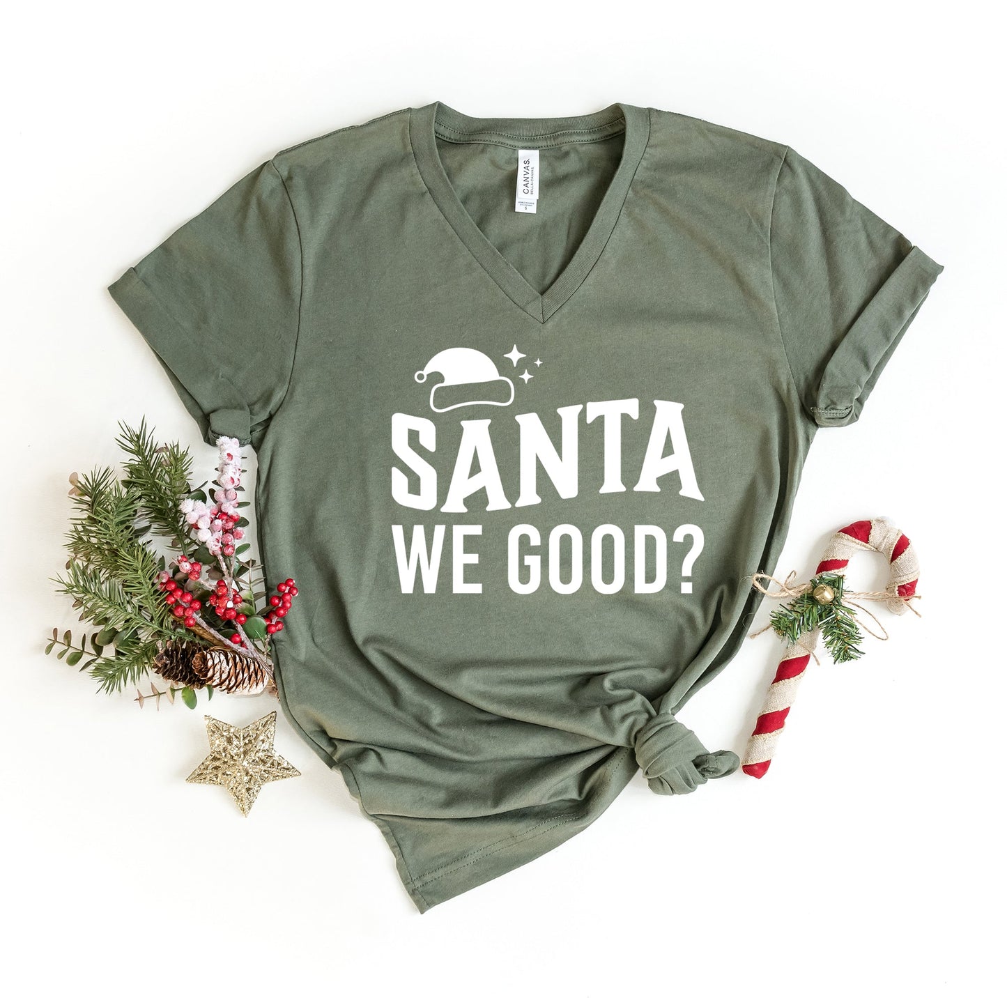 Santa We Good? | Short Sleeve V-Neck