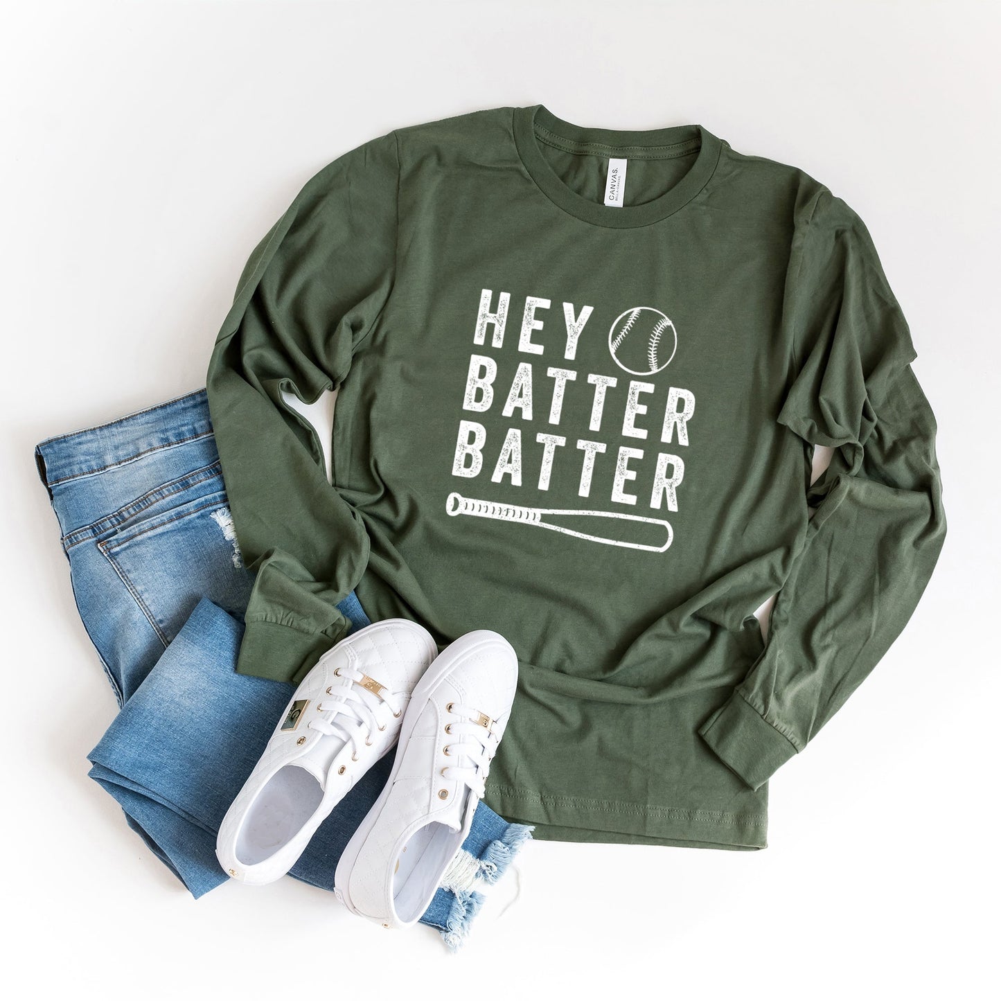 Hey Batter Batter | Long Sleeve Crew Neck