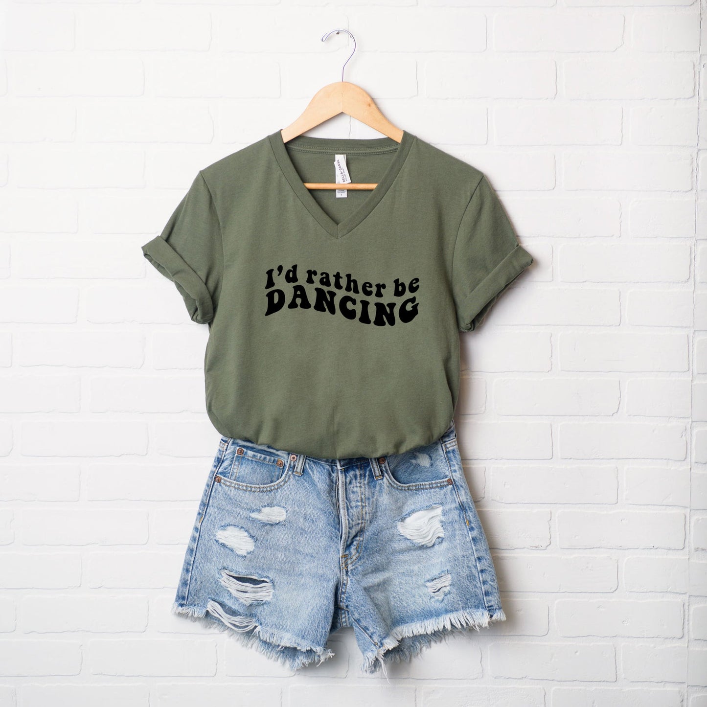 I'd Rather Be Dancing Wavy | Short Sleeve V-Neck