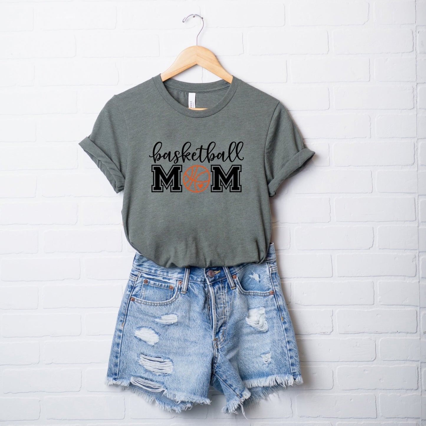 Basketball Mom With Ball | Short Sleeve Crew Neck