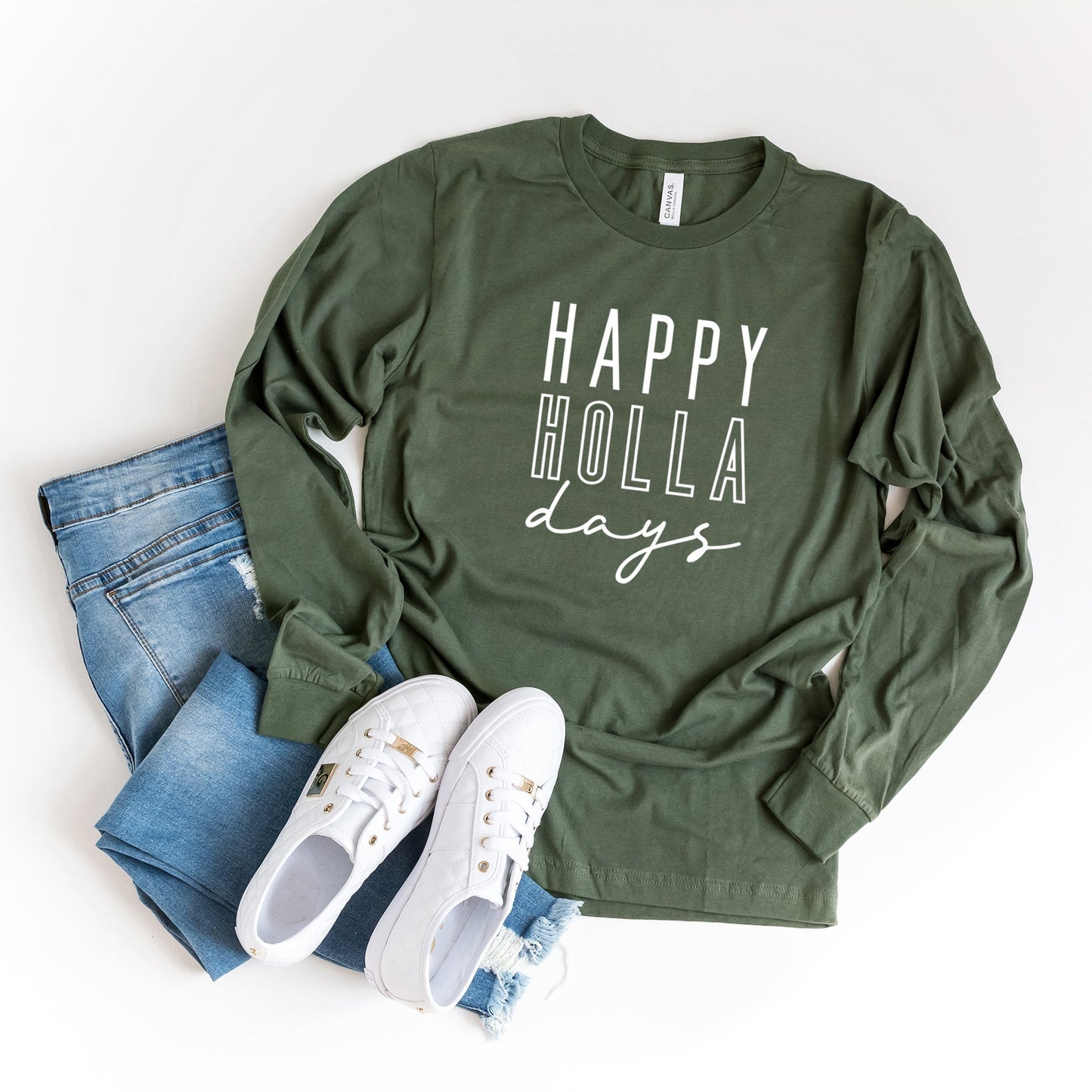 Happy Holla Days | Long Sleeve Crew Neck