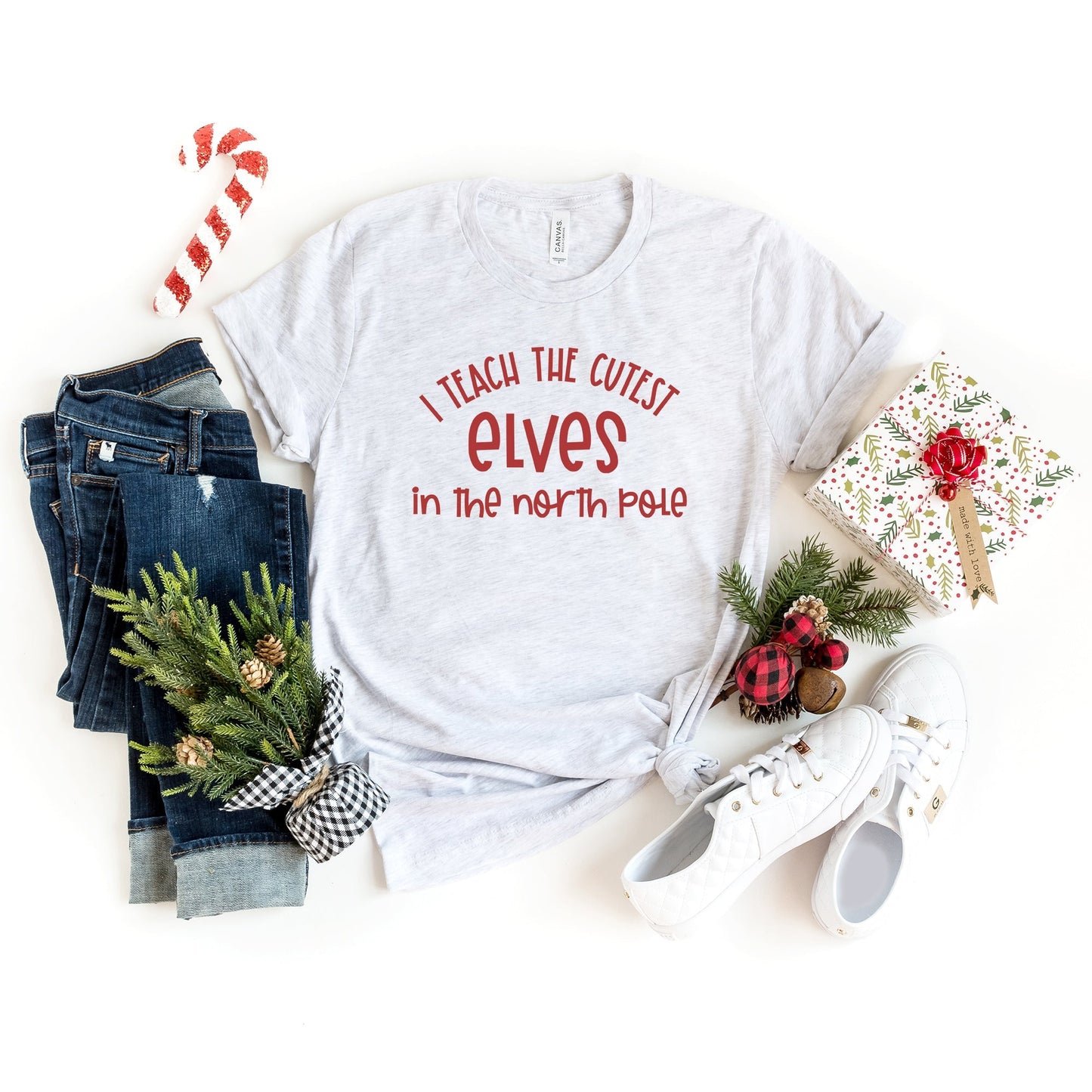 I Teach the Cutest Elves in the North Pole | Short Sleeve Crew Neck