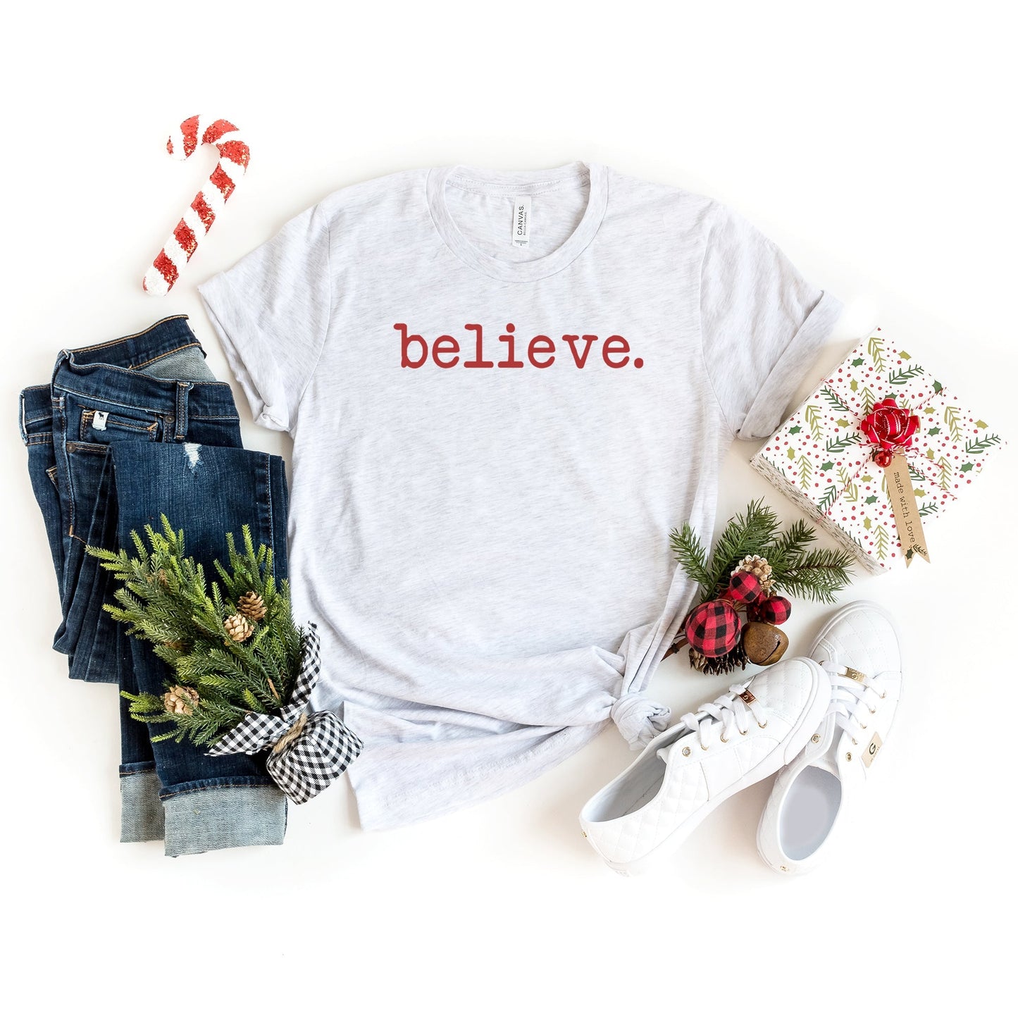 Believe - Typewriter | Short Sleeve Crew Neck