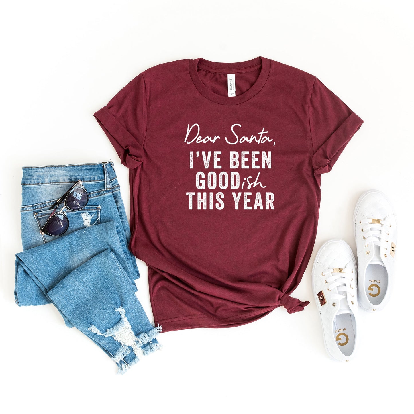 Dear Santa I've Been Goodish This Year | Short Sleeve Crew Neck
