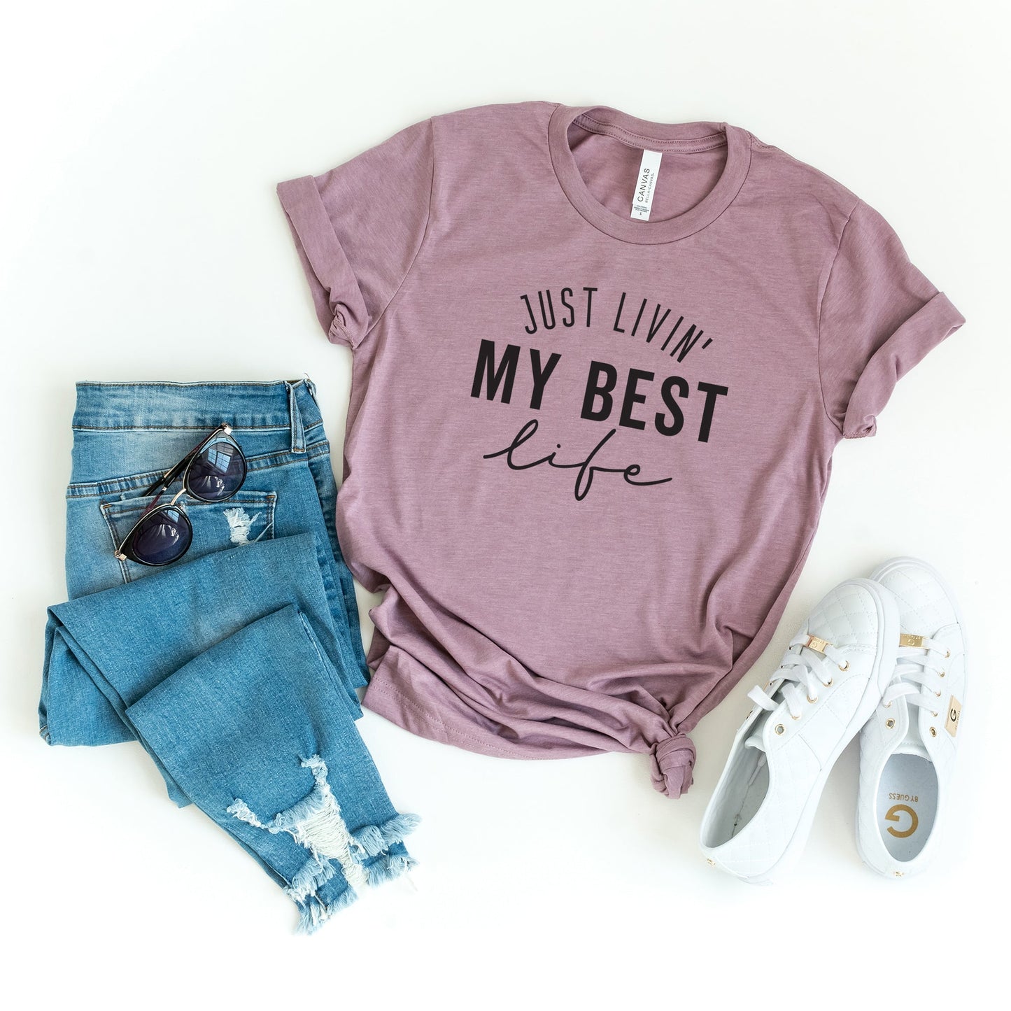 Just Livin' My Best Life | Short Sleeve Crew Neck