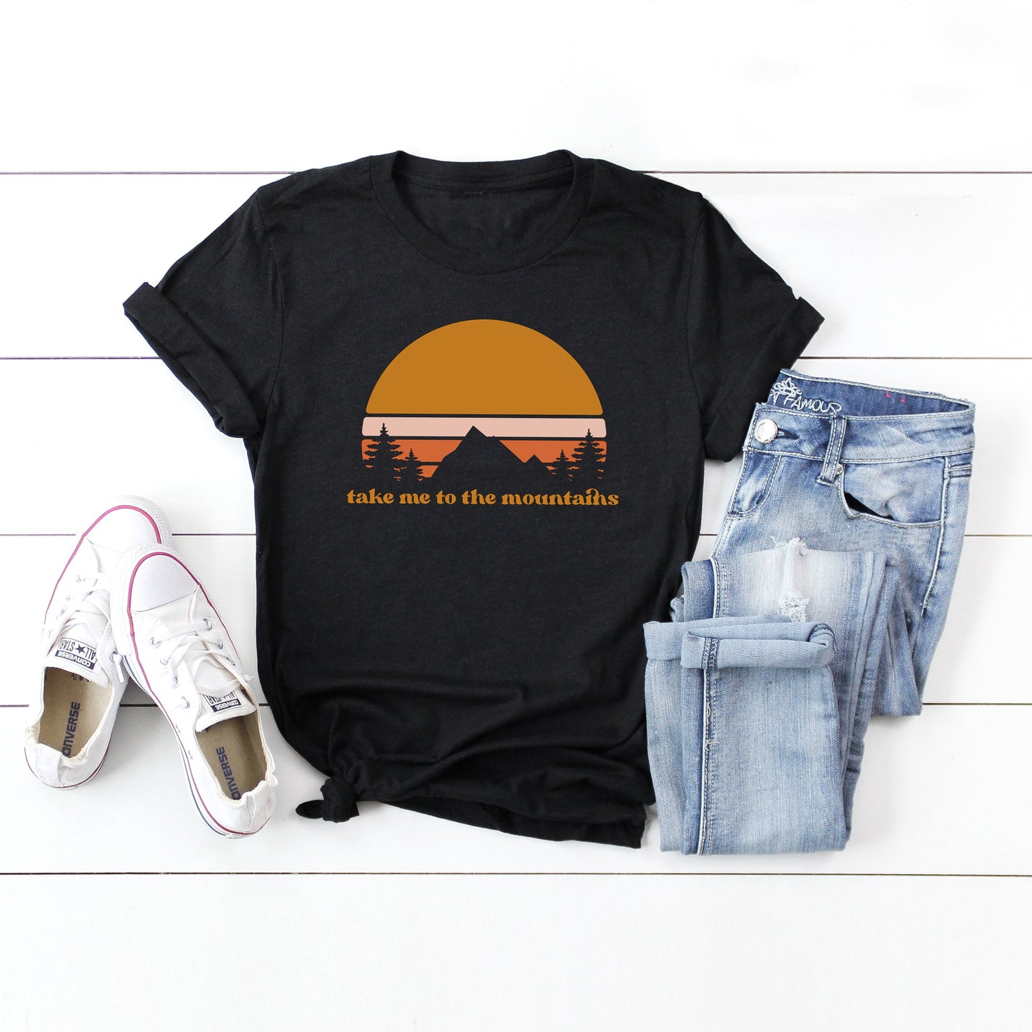 Take Me To The Mountains Sunset | Short Sleeve Crew Neck
