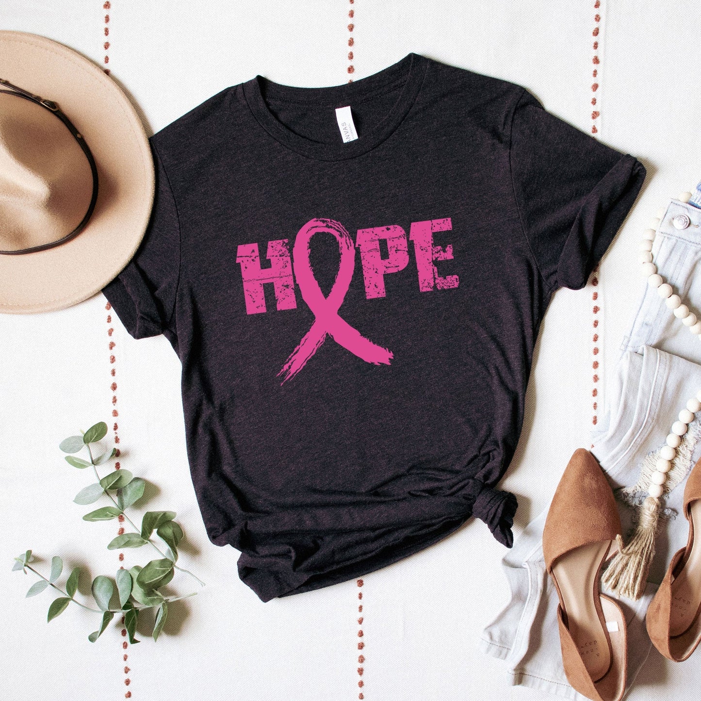 Hope Ribbon | Short Sleeve Crew Neck