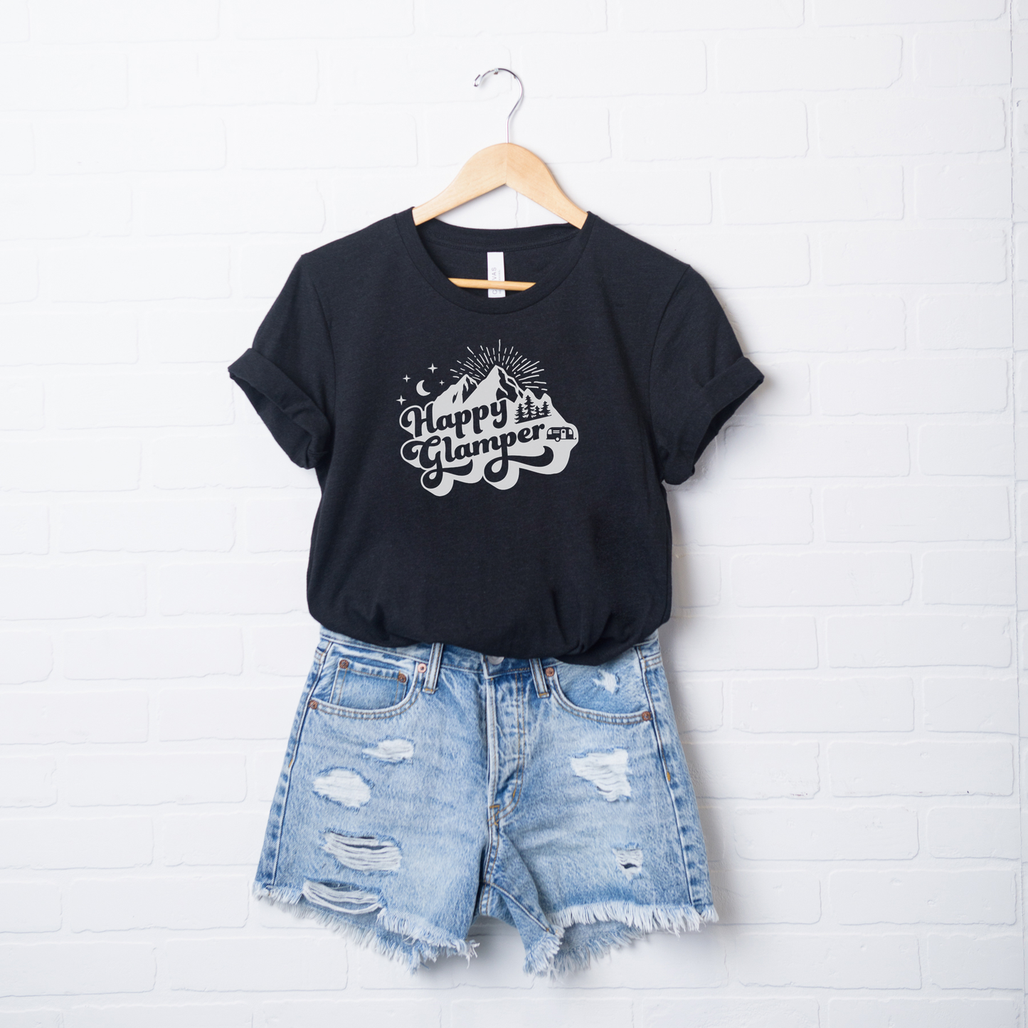 Happy Glamper Retro | Short Sleeve Crew Neck