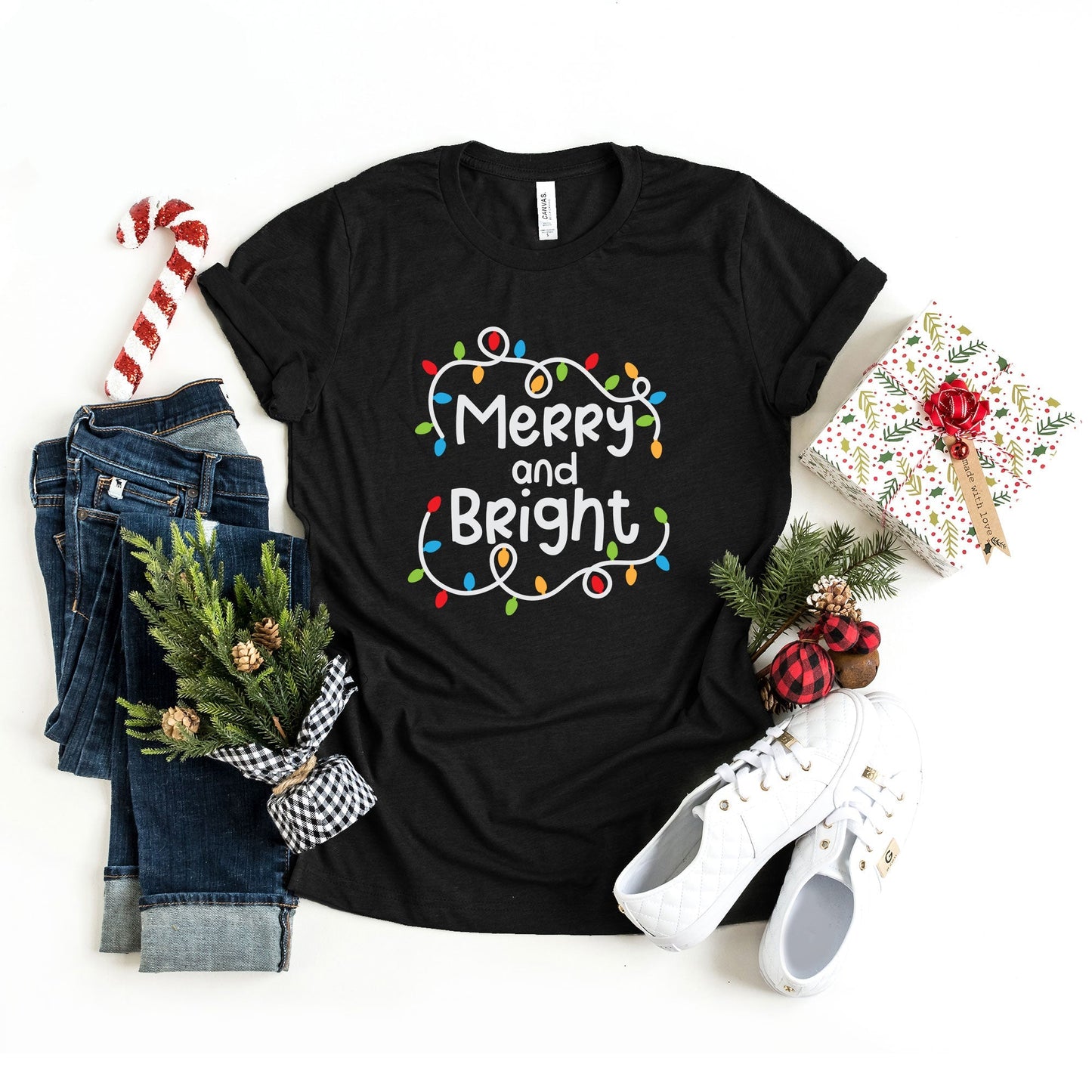 Merry And Bright Lights | Short Sleeve Crew Neck