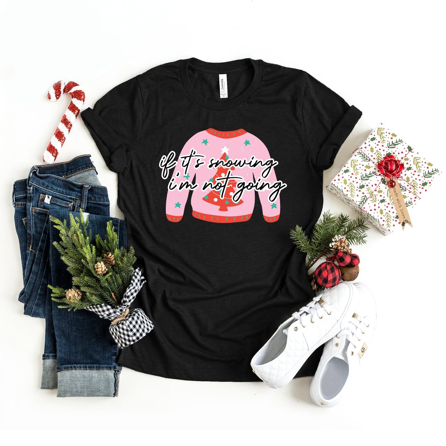 If It's Snowing I'm Not Going Sweater | Short Sleeve Crew Neck