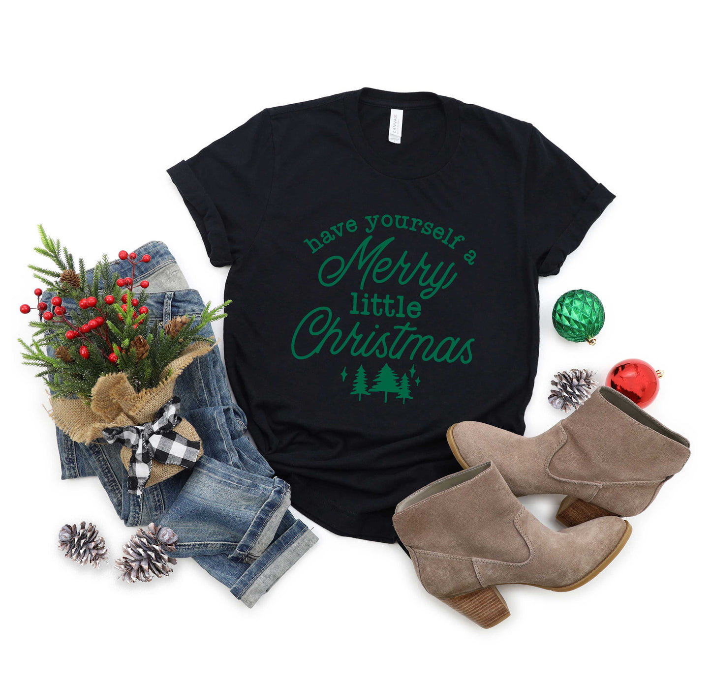 Merry Little Christmas Trees | Short Sleeve Crew Neck