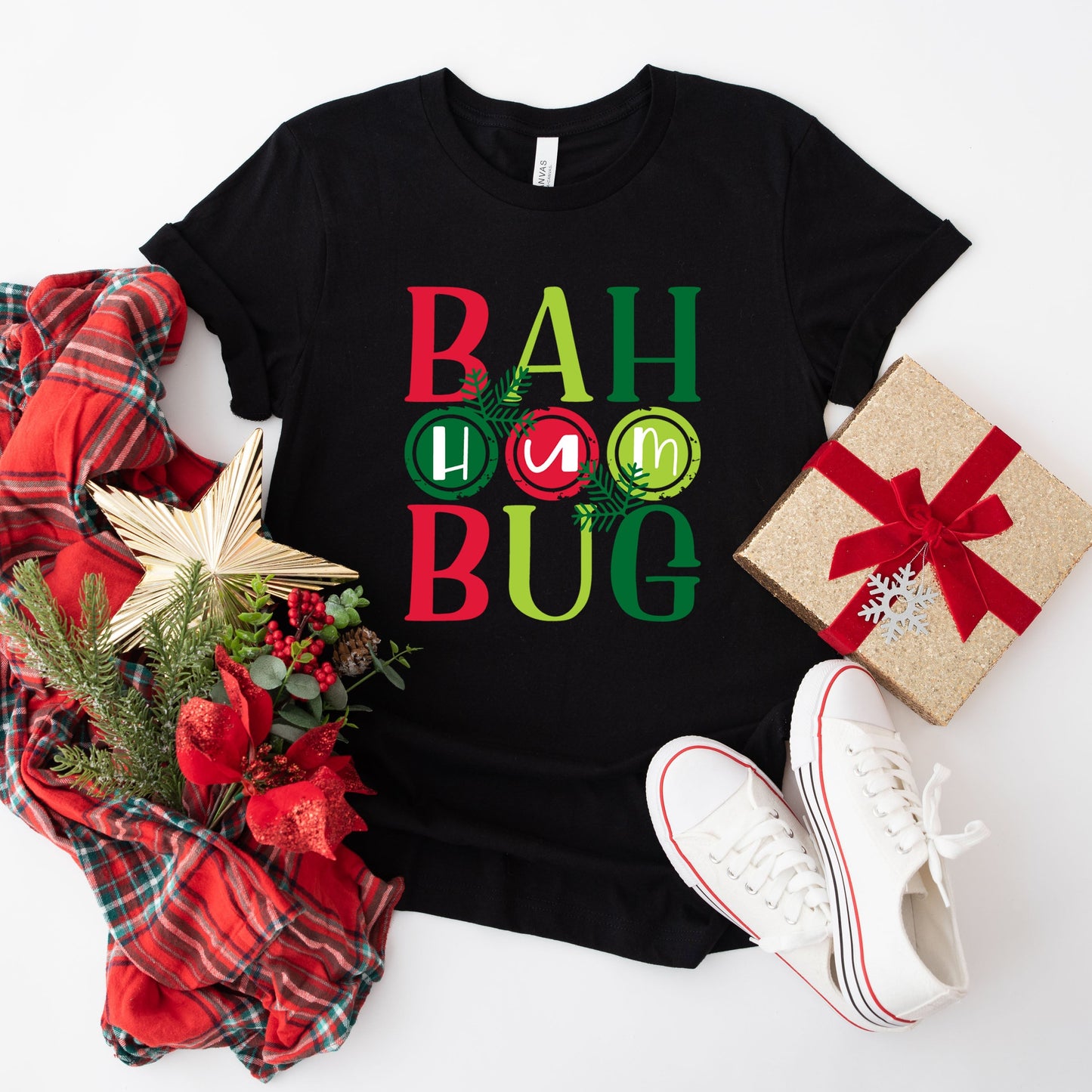 Bah Hum Bug Colorful | Short Sleeve Crew Neck