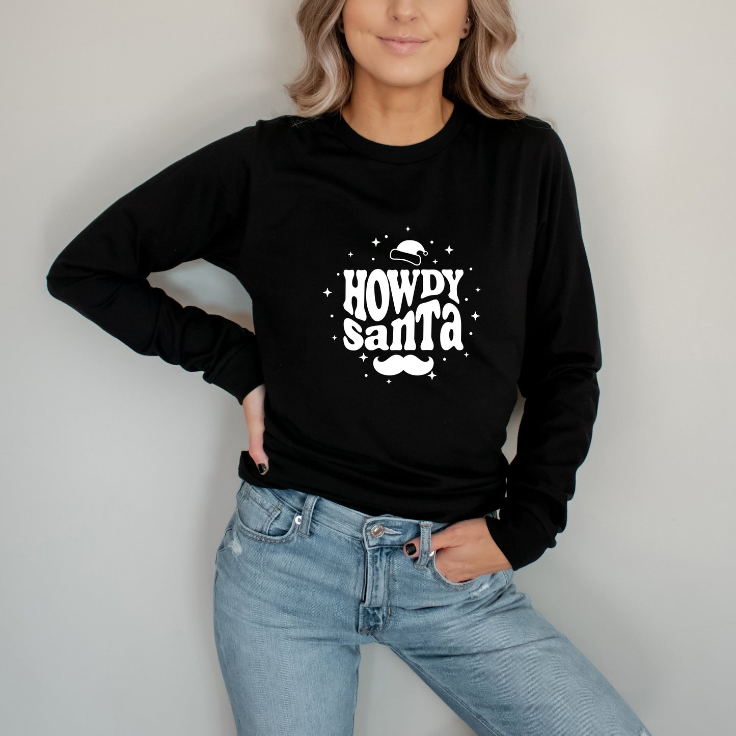 Howdy Santa | Long Sleeve Crew Neck