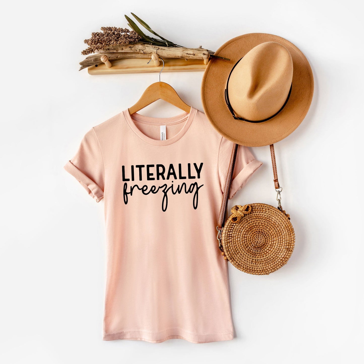 Literally Freezing Cursive | Short Sleeve Crew Neck