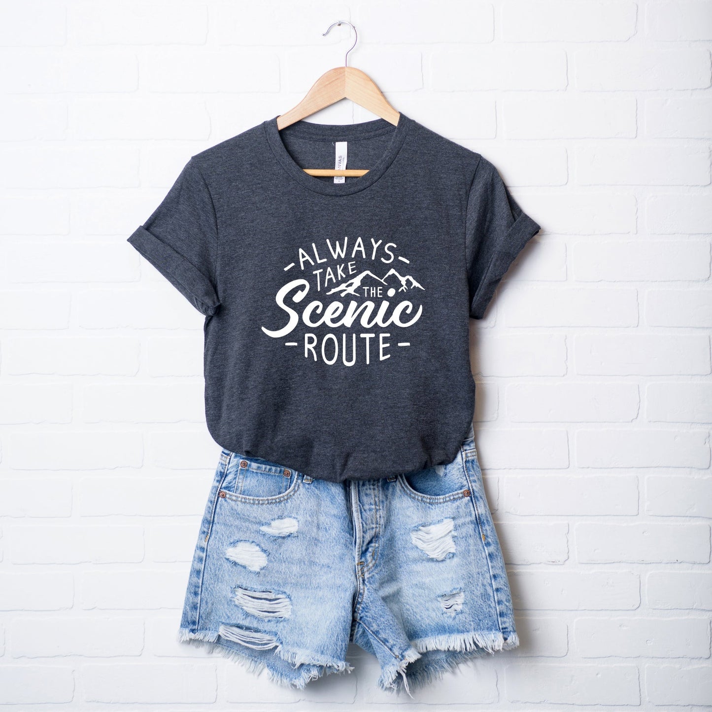 Take The Scenic Route - Words | Short Sleeve Crew Neck