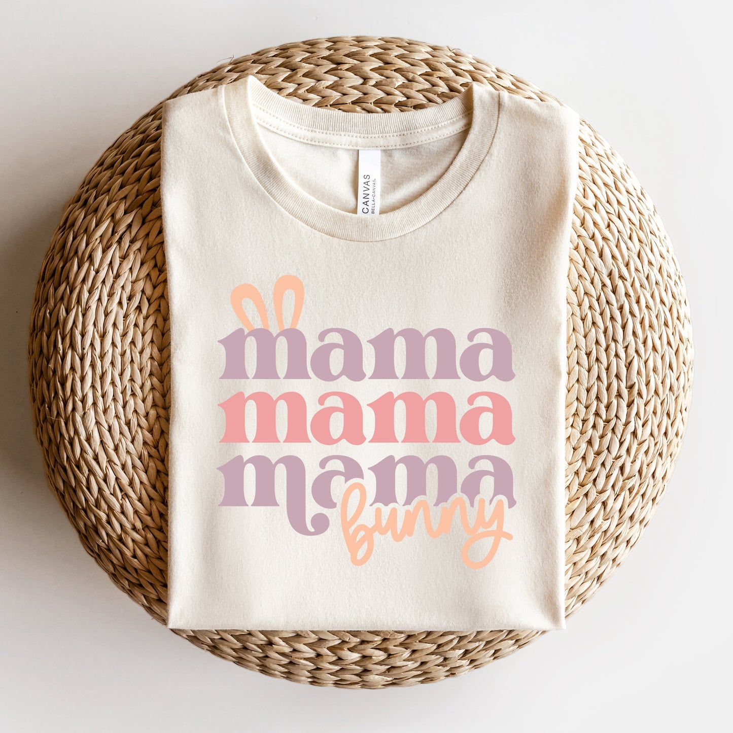 Mama Bunny Stacked | Short Sleeve Crew Neck