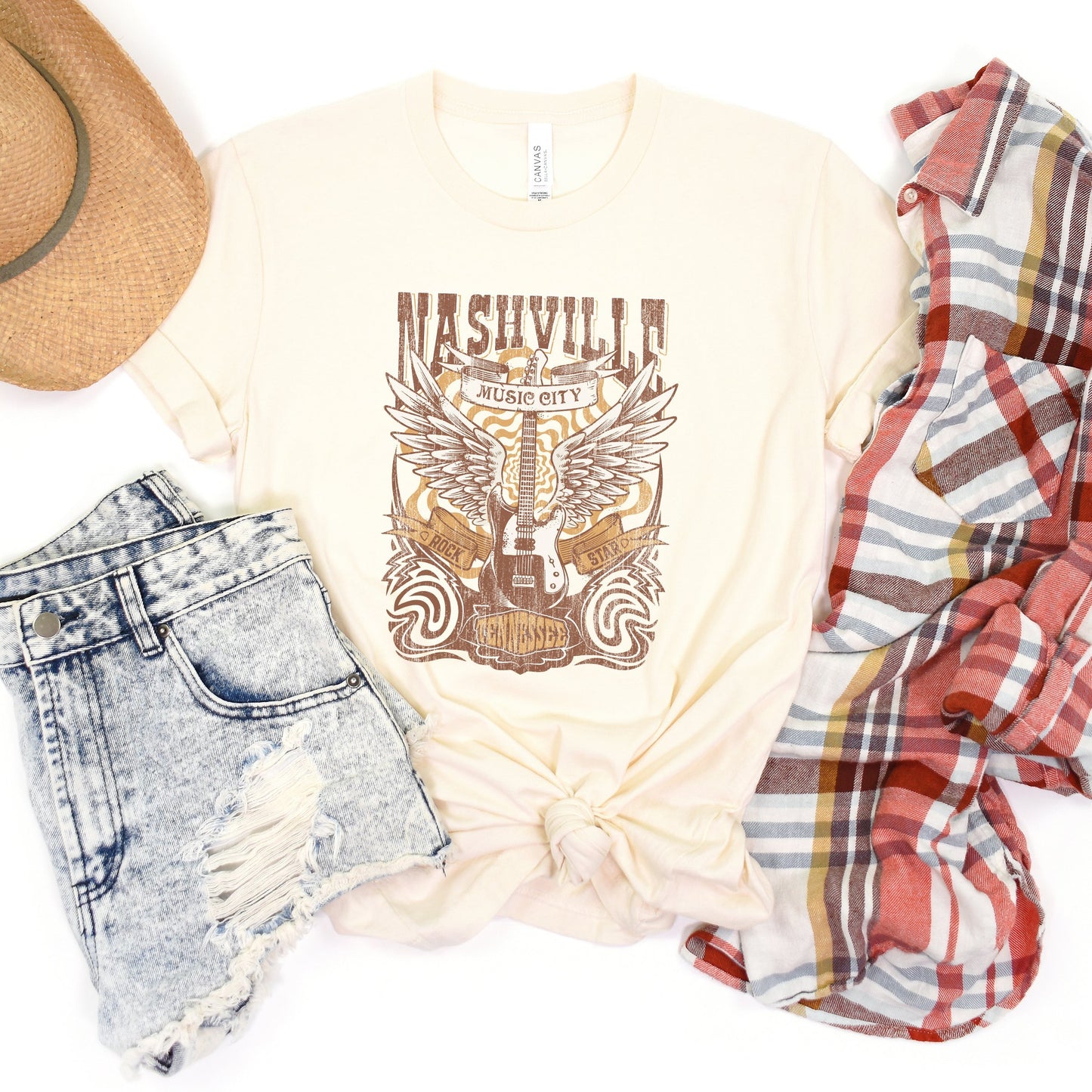 Nashville Guitar Wings | Short Sleeve Graphic Tee | Country