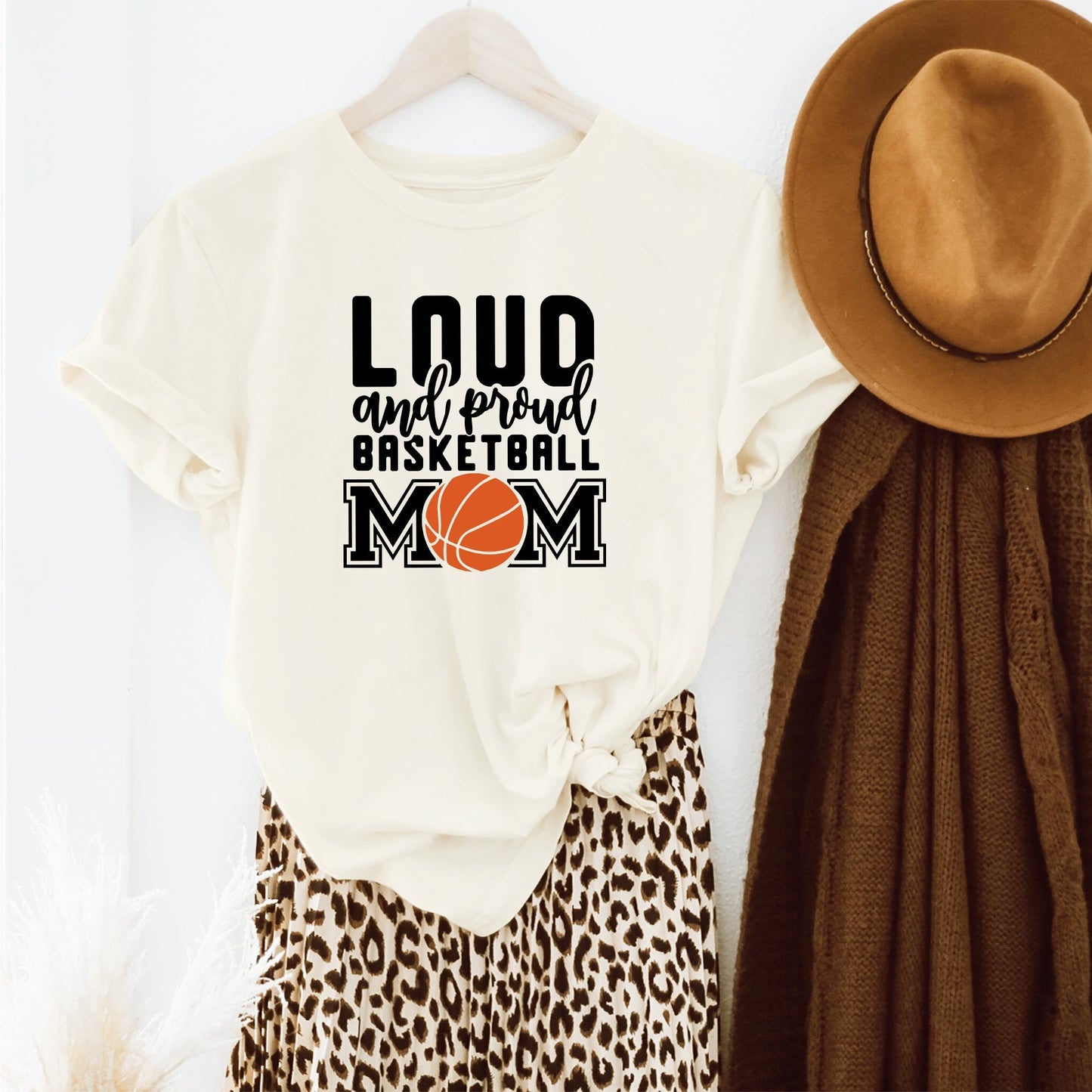 Loud And Proud Basketball Mom | Short Sleeve Crew Neck