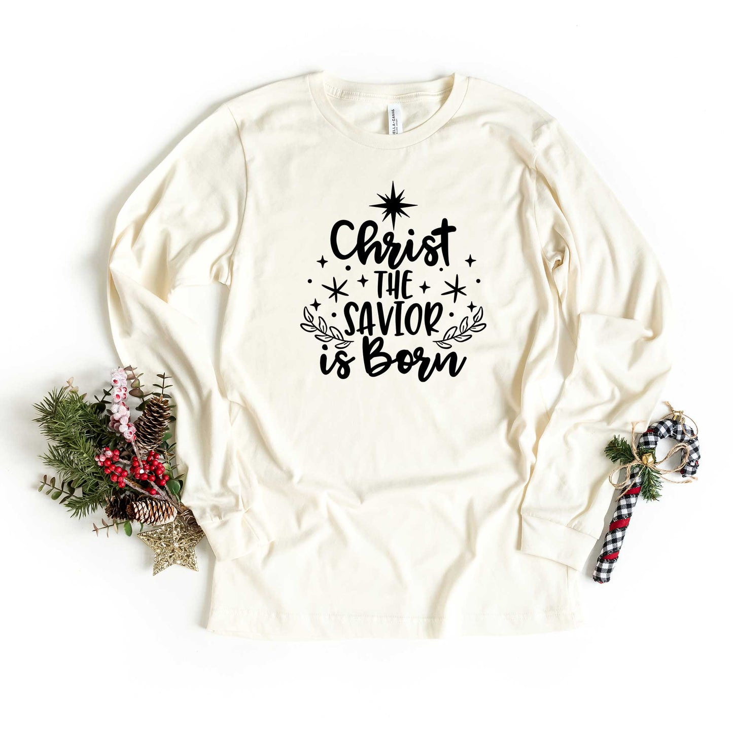The Savior Is Born Star | Long Sleeve Crew Neck
