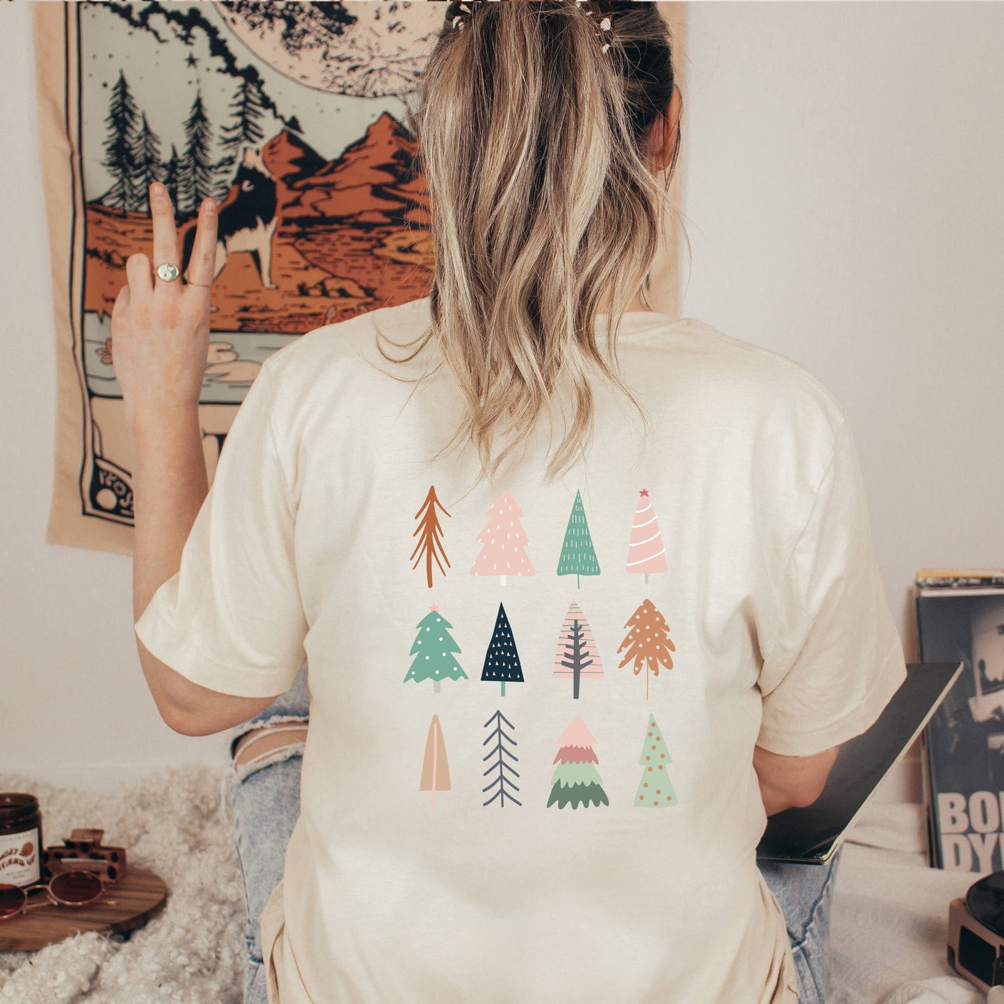 Christmas Tree Chart | Short Sleeve Crew Neck | Front And Back Ink