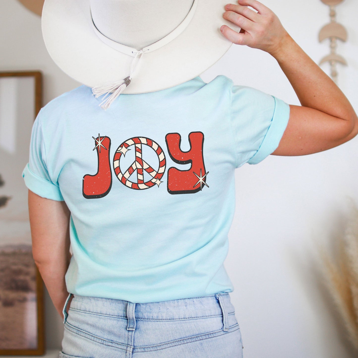 Joy Peace Sign | Short Sleeve Crew Neck | Front And Back Ink
