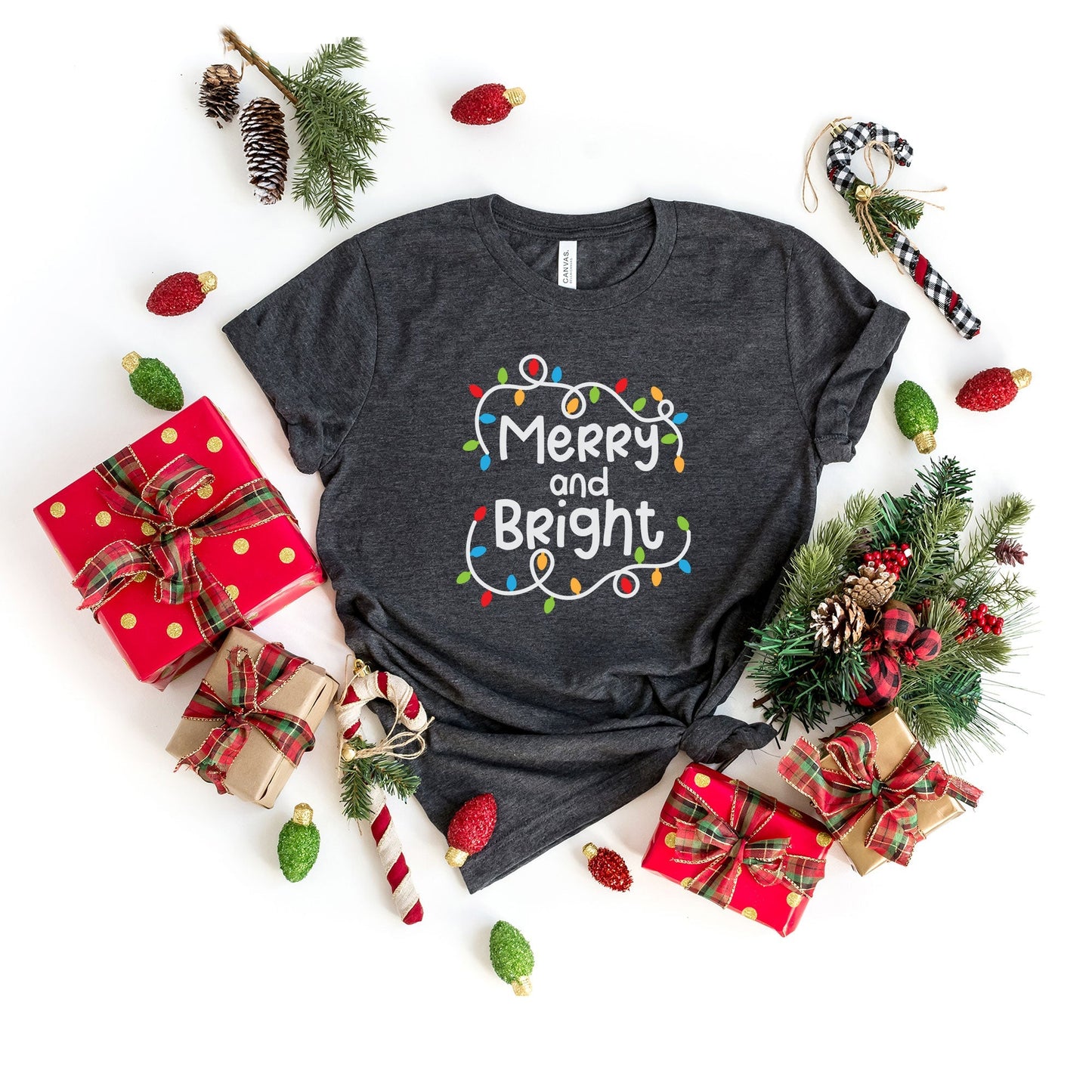 Merry And Bright Lights | Short Sleeve Crew Neck