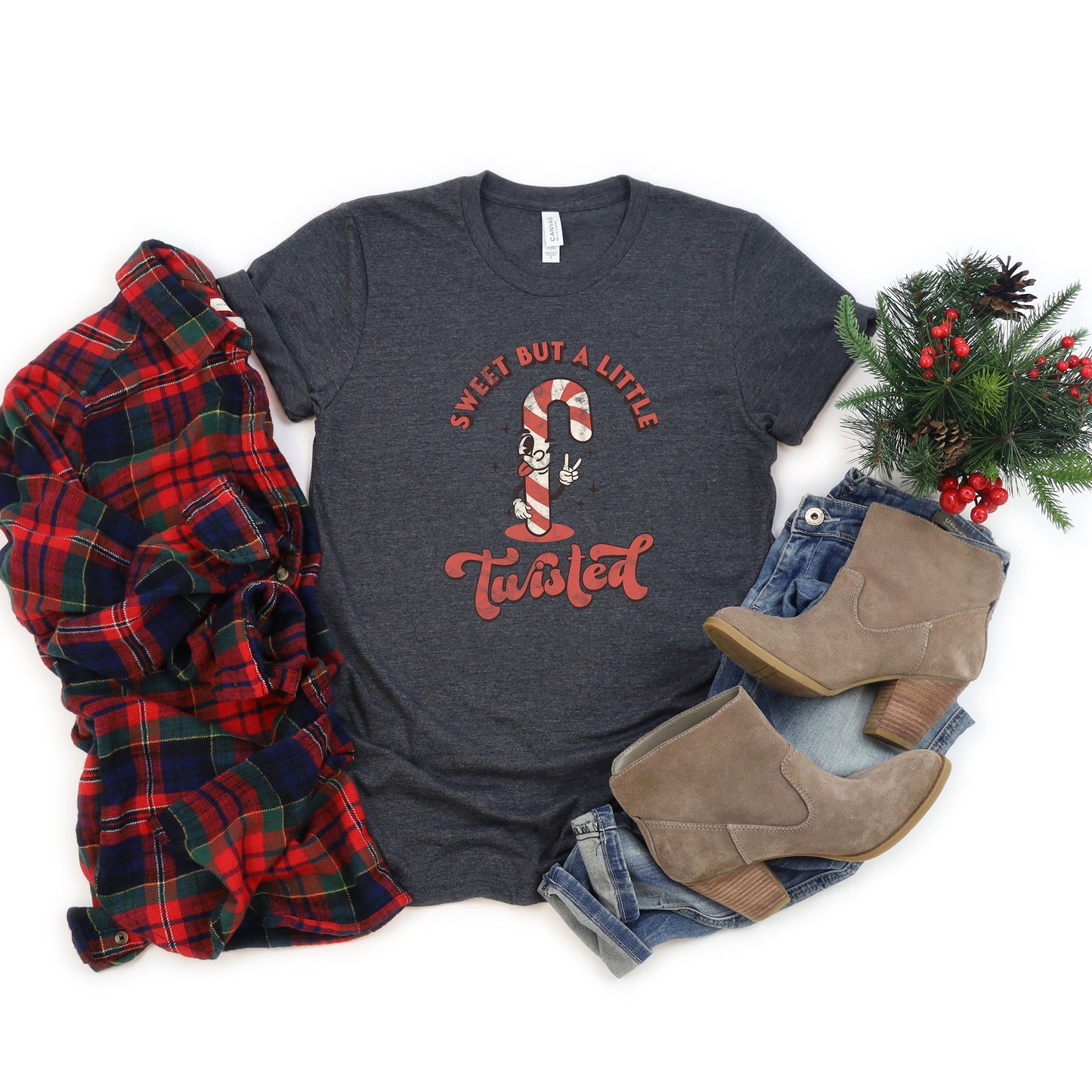 A Little Twisted Candy Cane | Short Sleeve Crew Neck