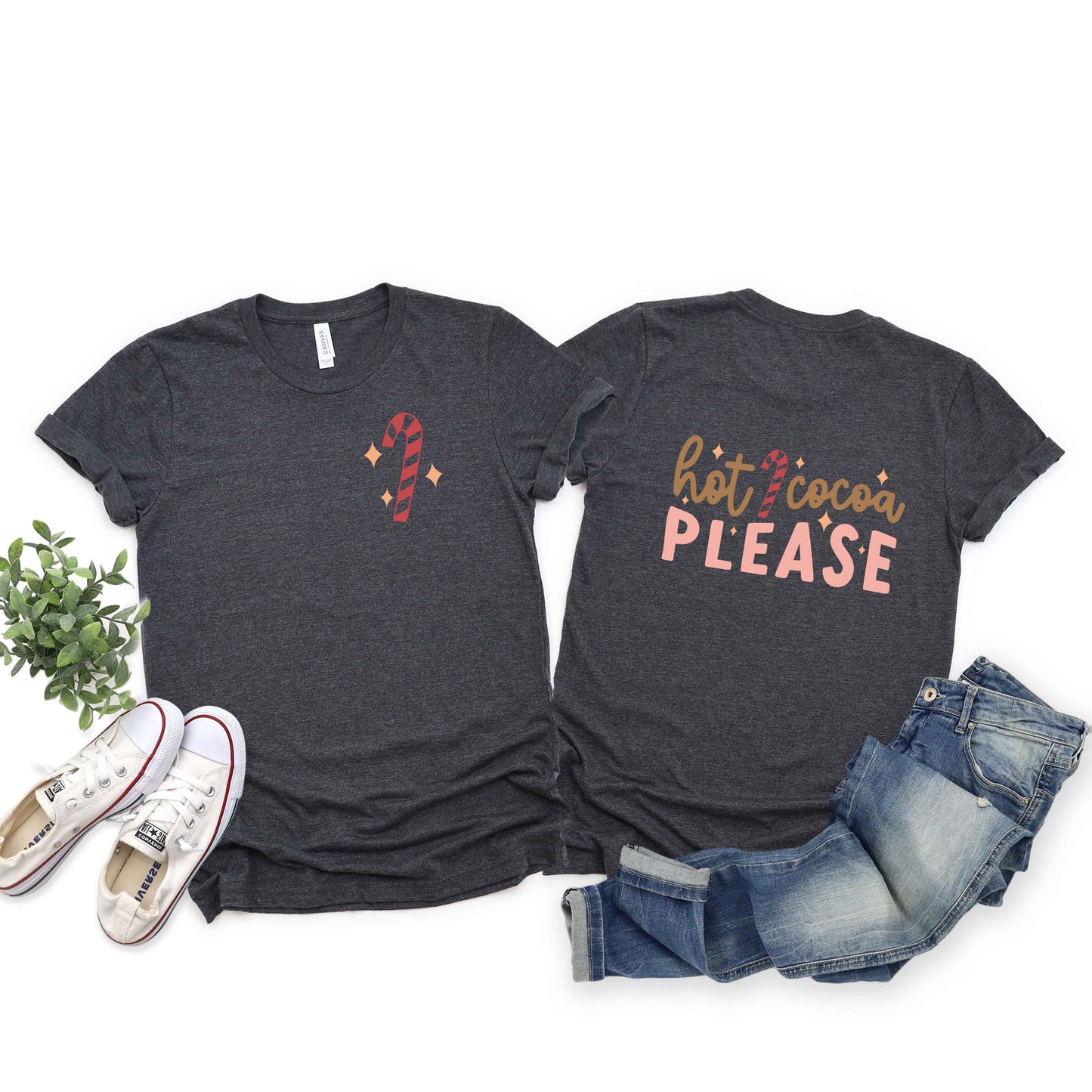 Hot Cocoa Please | Short Sleeve Crew Neck | Front And Back Ink