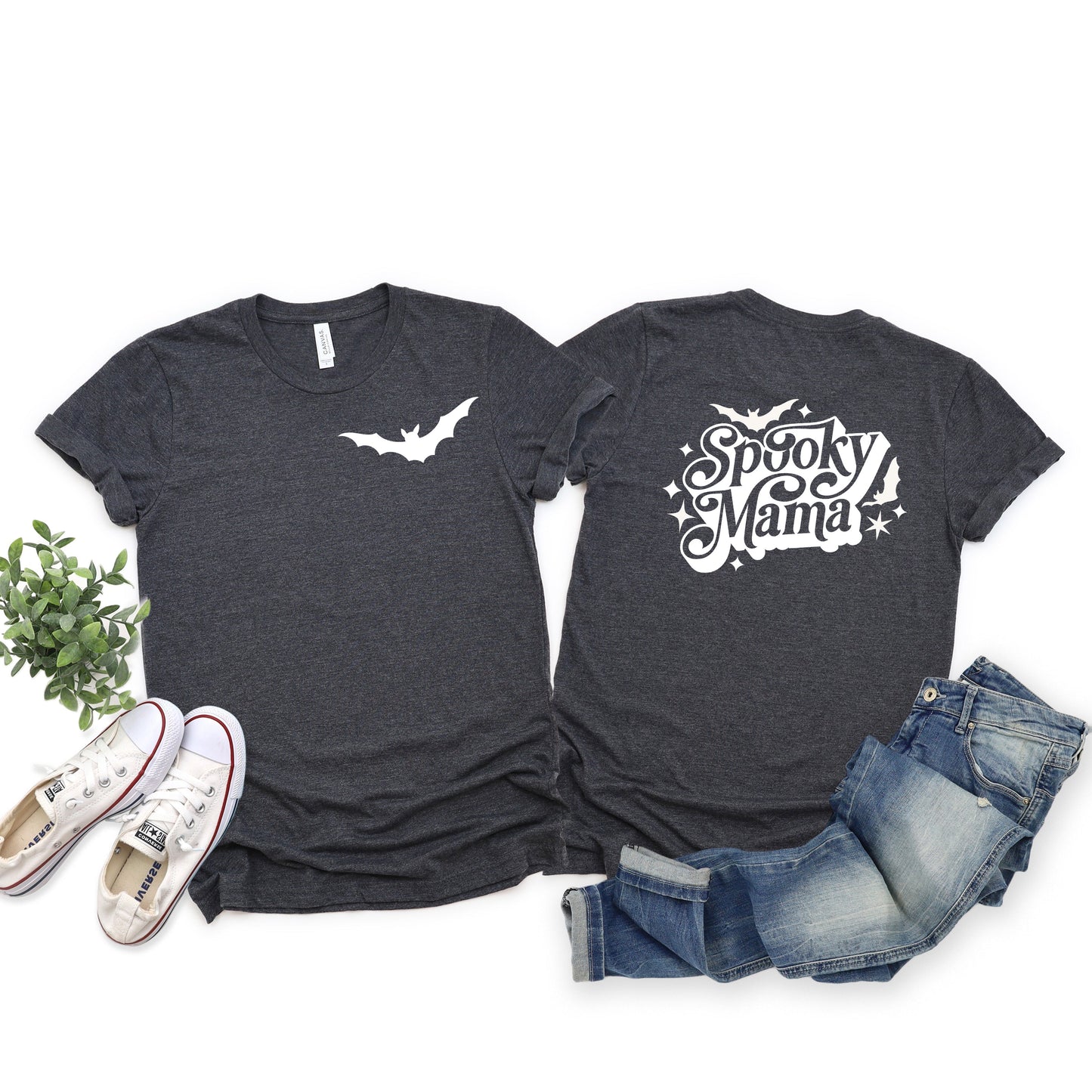 Spooky Mama Bats | Short Sleeve Crew Neck | Front And Back Ink