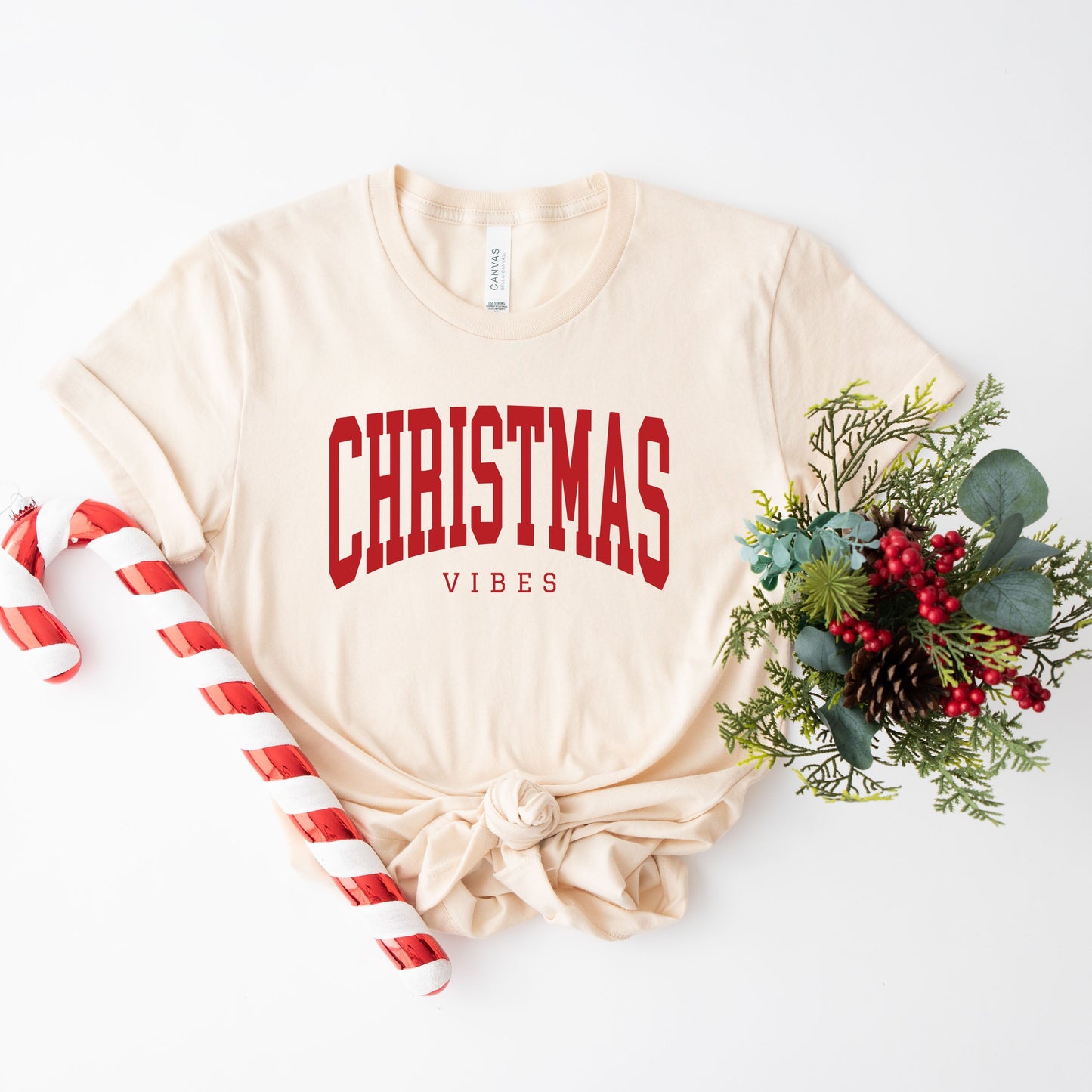 Christmas Vibe Varsity | Short Sleeve Crew Neck