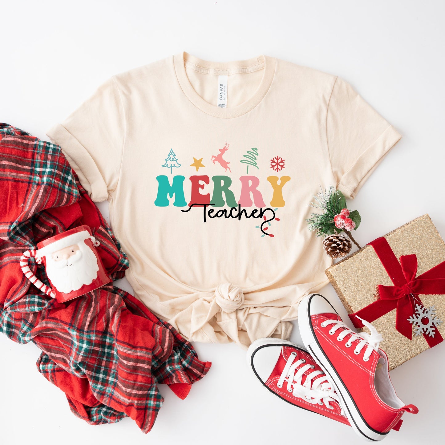 Merry Teacher | Short Sleeve Crew Neck