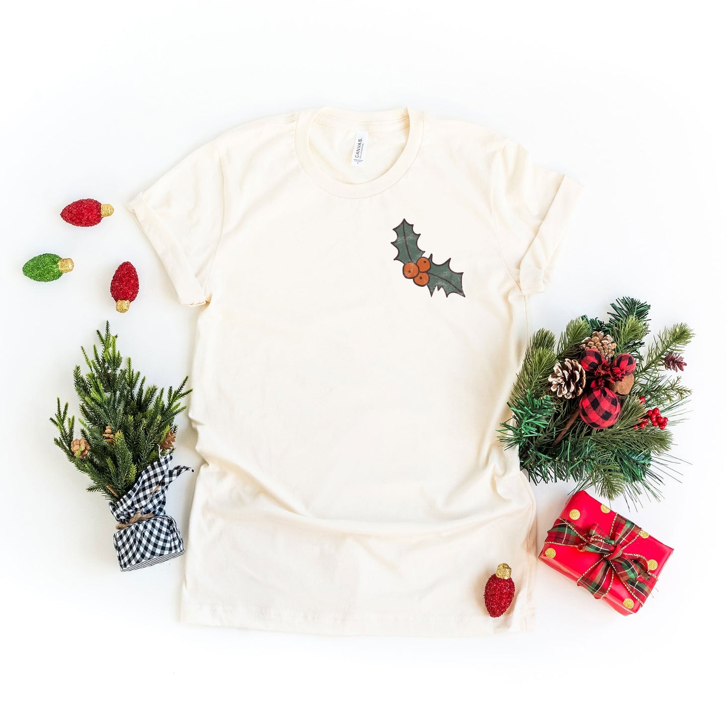 Retro Ho Ho Ho | Short Sleeve Crew Neck | Front And Back Ink