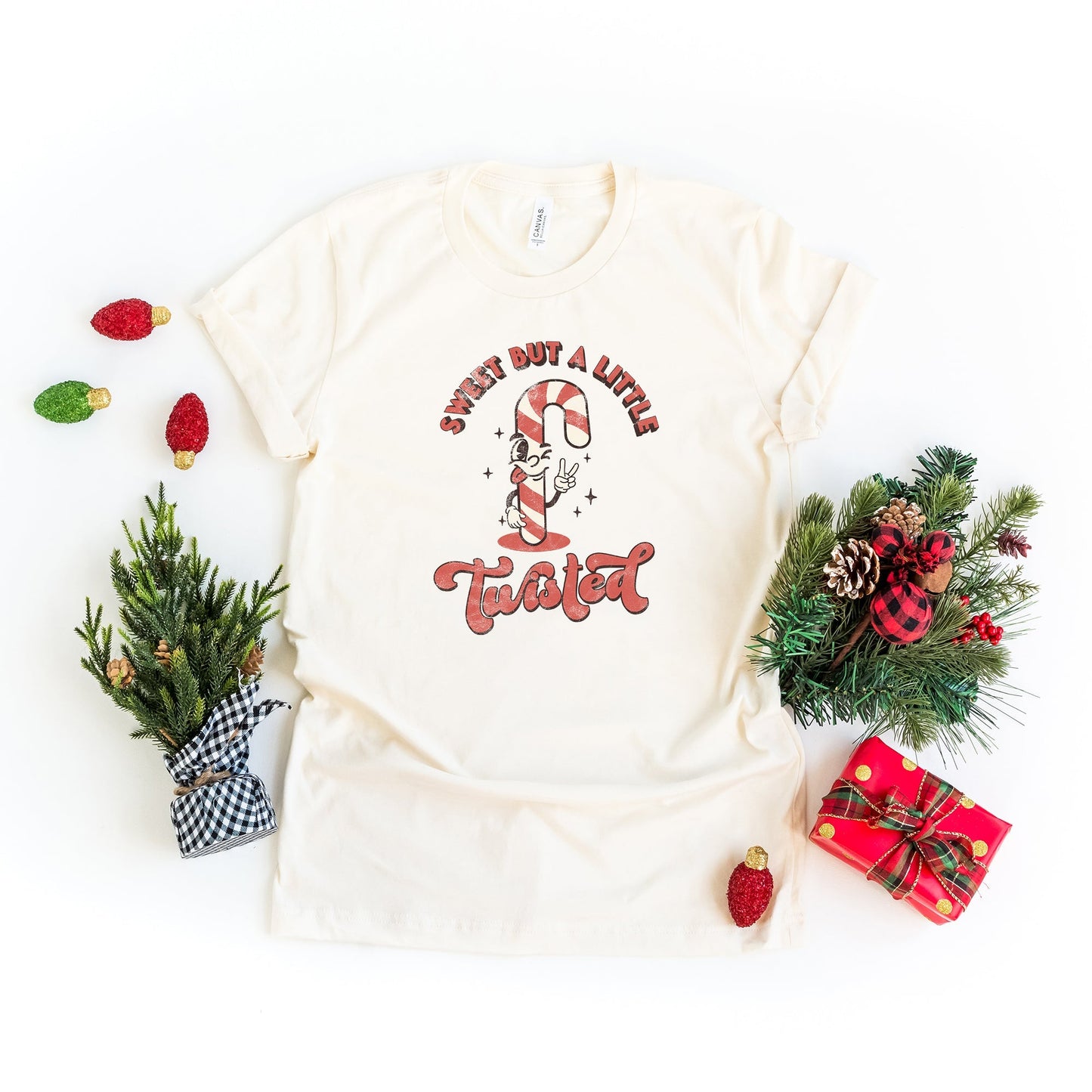 A Little Twisted Candy Cane | Short Sleeve Crew Neck