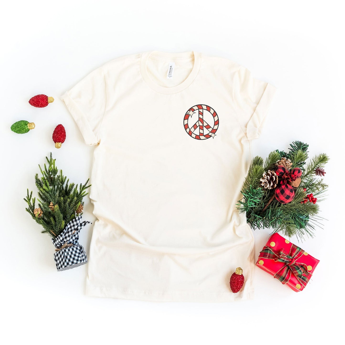 Joy Peace Sign | Short Sleeve Crew Neck | Front And Back Ink