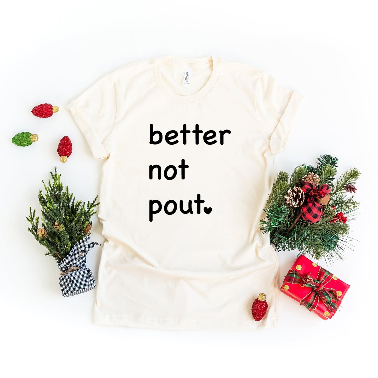 Better Not Pout Heart | Short Sleeve Crew Neck