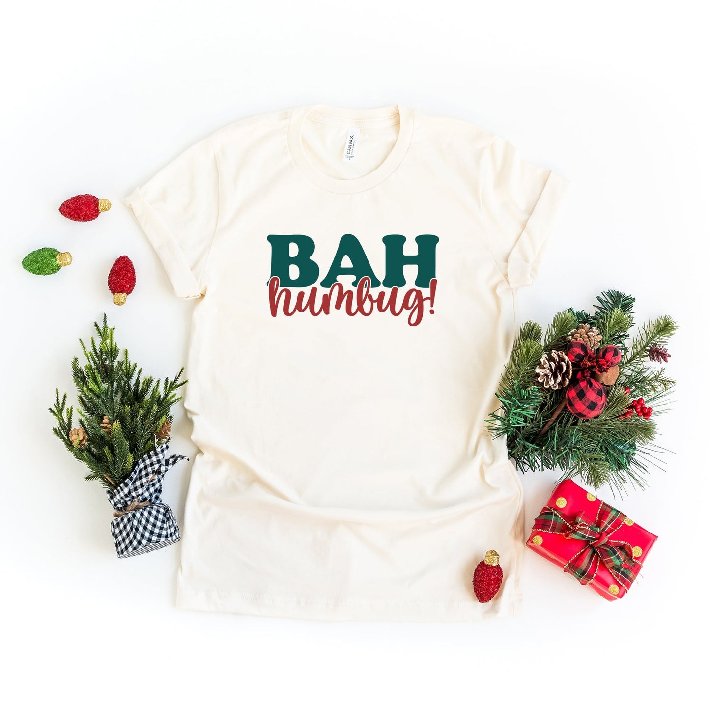 Bah Humbug Red And Green | Short Sleeve Crew Neck