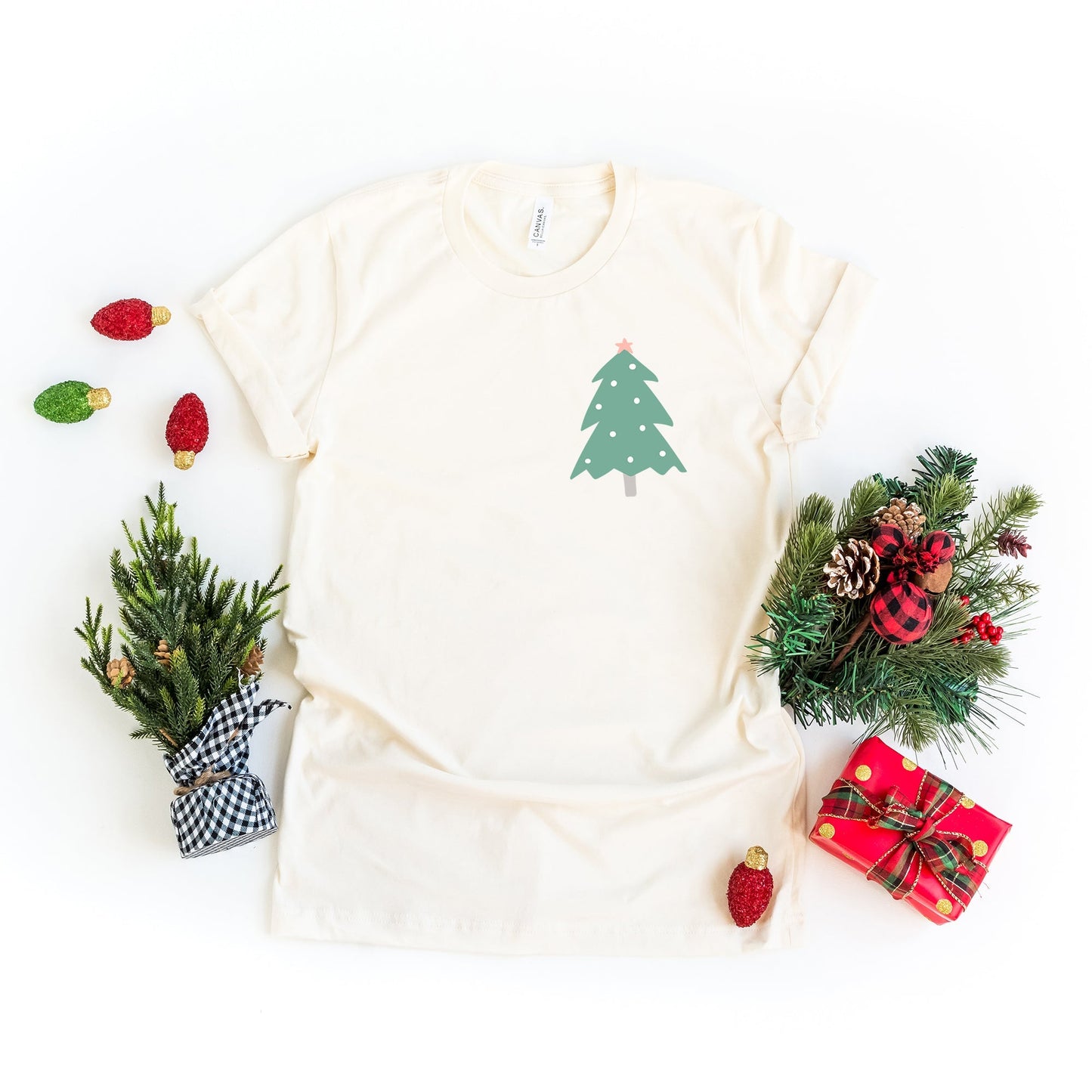 Christmas Tree Chart | Short Sleeve Crew Neck | Front And Back Ink
