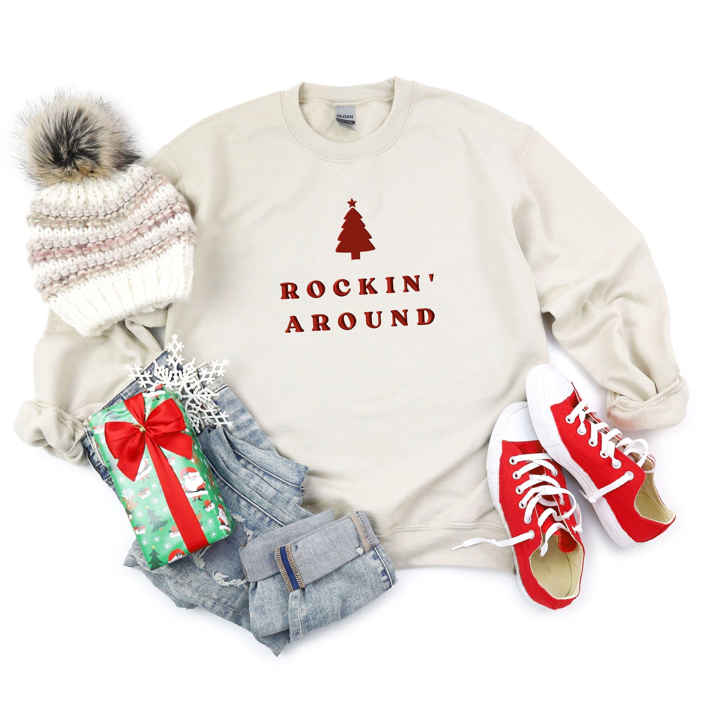 Embroidered Rockin' Around Tree | Sweatshirt