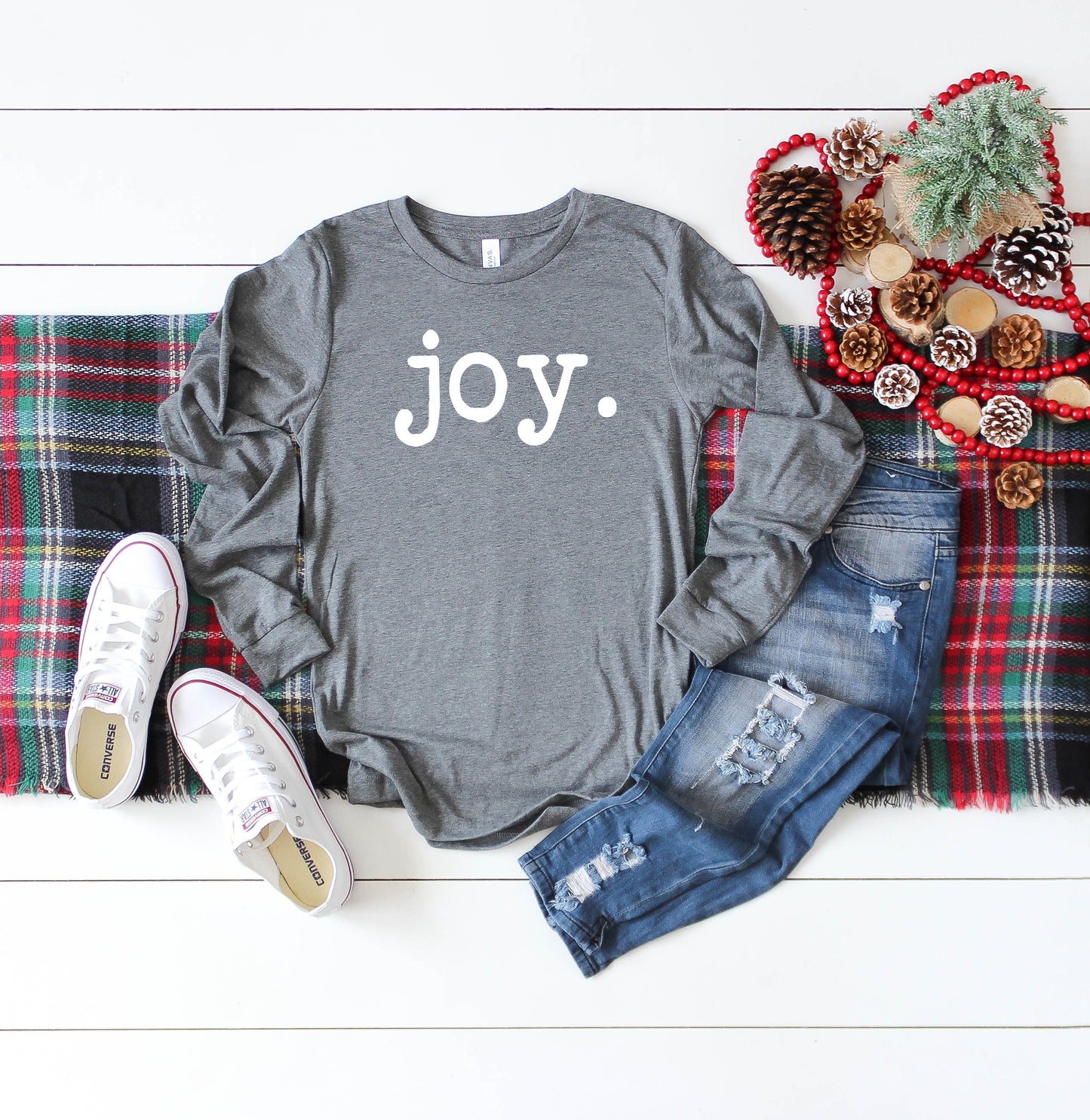 Joy - Typewriter | Long Sleeve Crew Neck