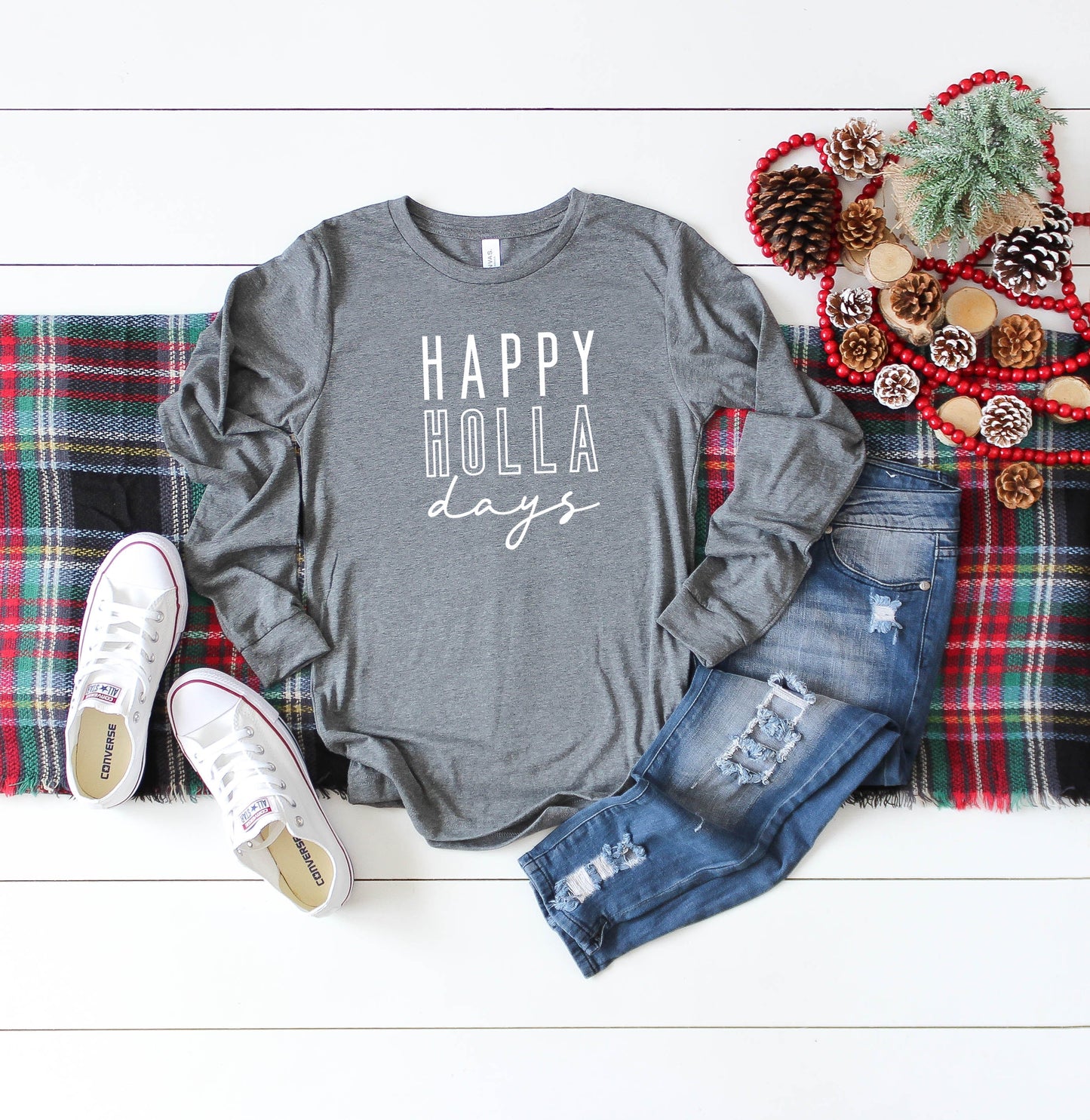 Happy Holla Days | Long Sleeve Crew Neck