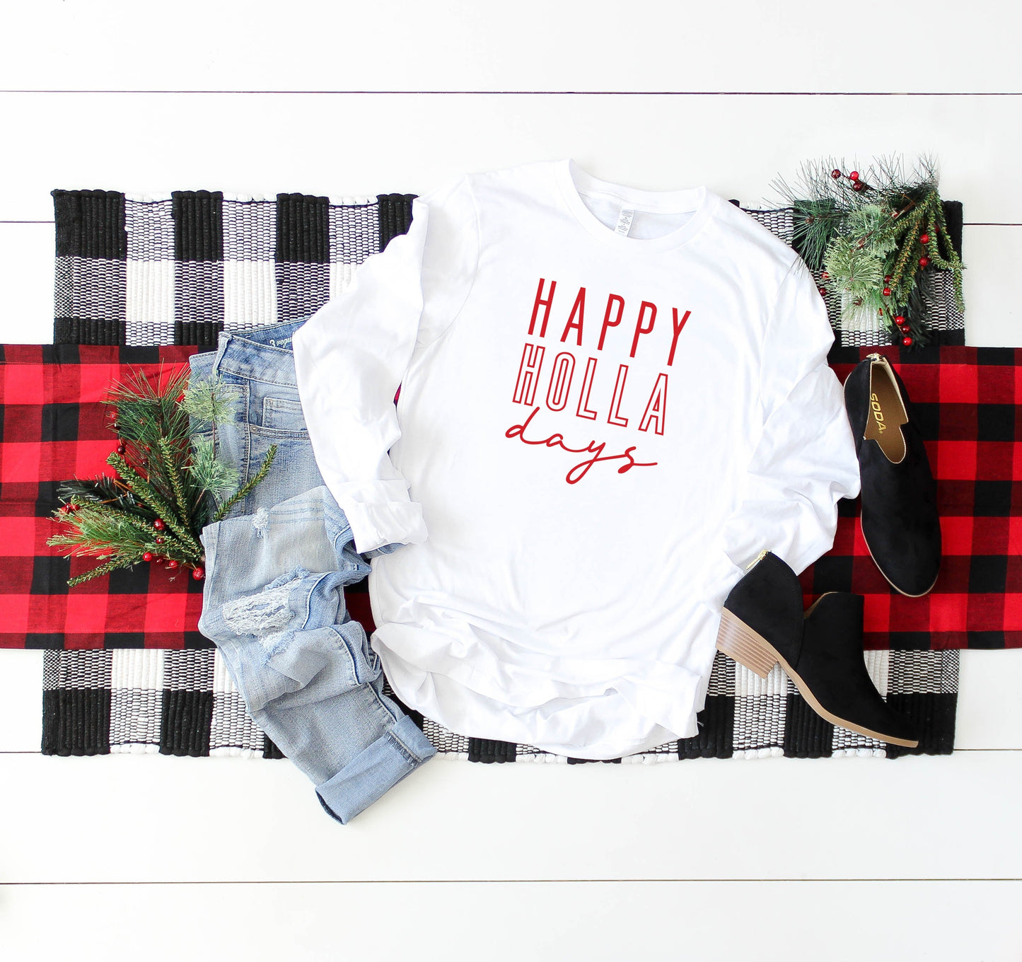Happy Holla Days | Long Sleeve Crew Neck