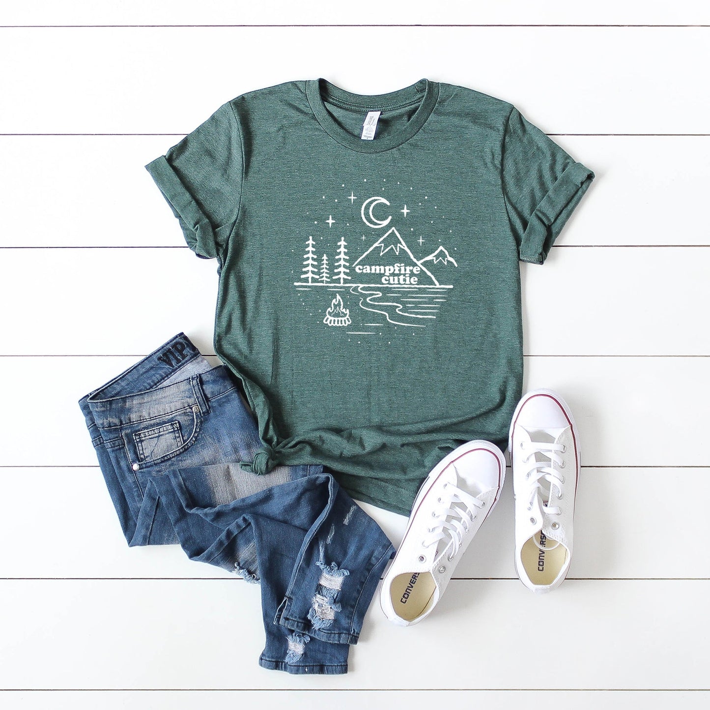 Campfire Cutie Mountains | Short Sleeve Crew Neck