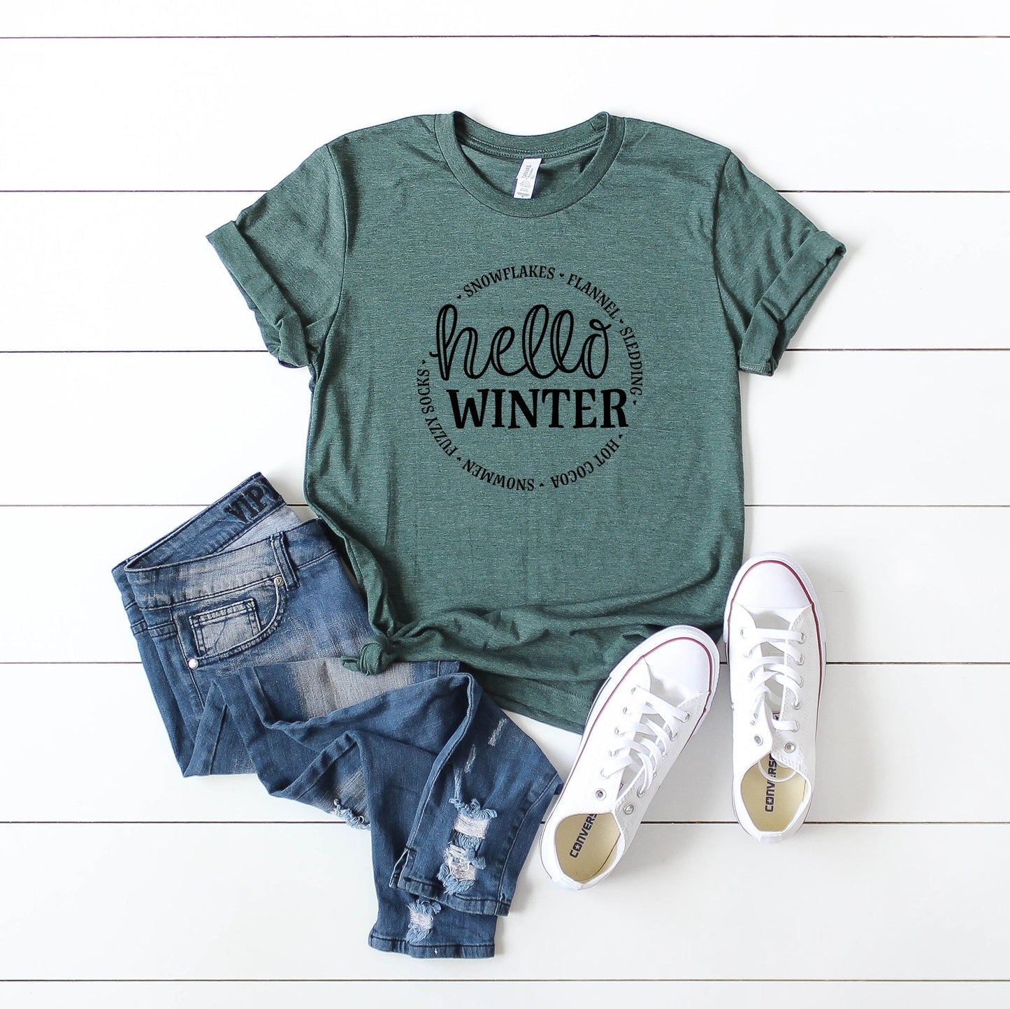 Hello Winter | Short Sleeve Crew Neck