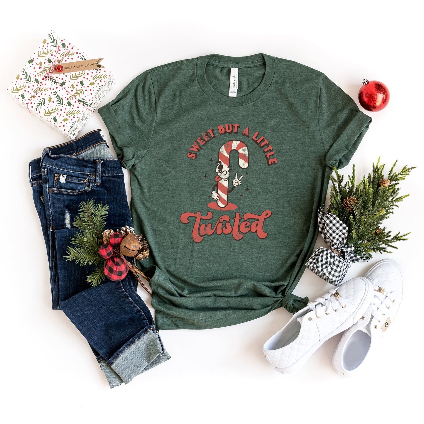 A Little Twisted Candy Cane | Short Sleeve Crew Neck