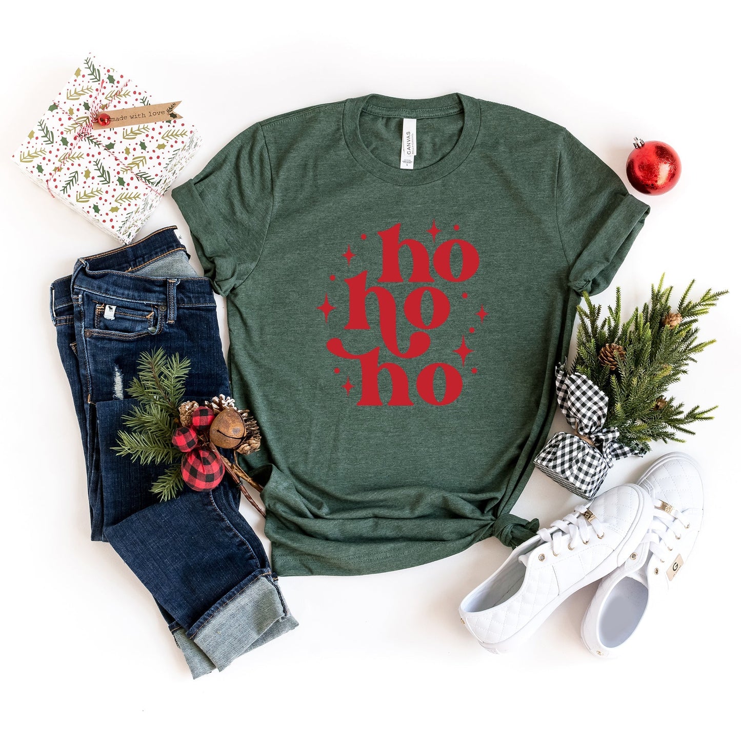 Whimsical Ho Ho Ho | Short Sleeve Crew Neck