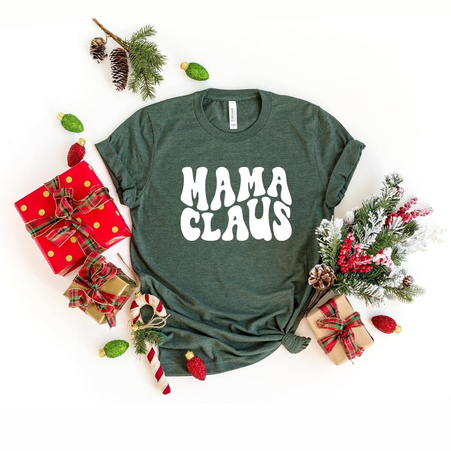 Mama Claus Wavy | Short Sleeve Crew Neck